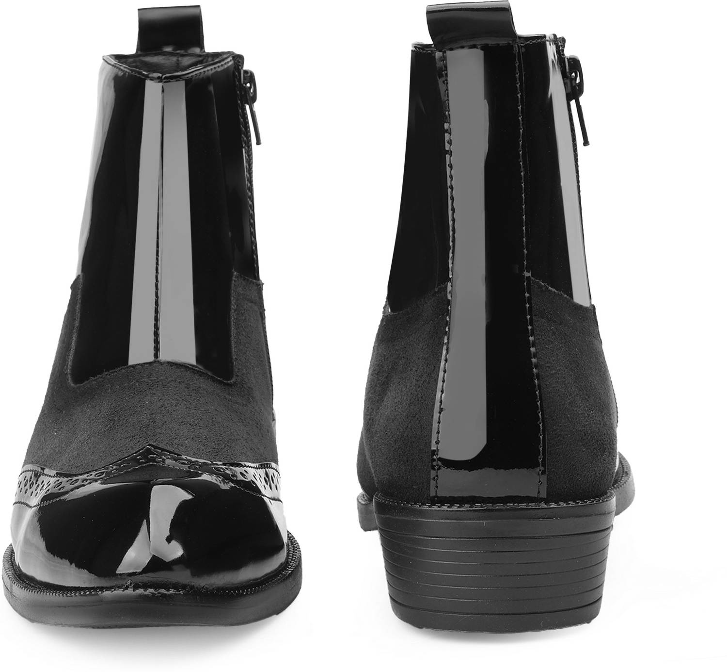 YUVRATO BAXI Men Black Formal Ankle Zip Boot - Image 3