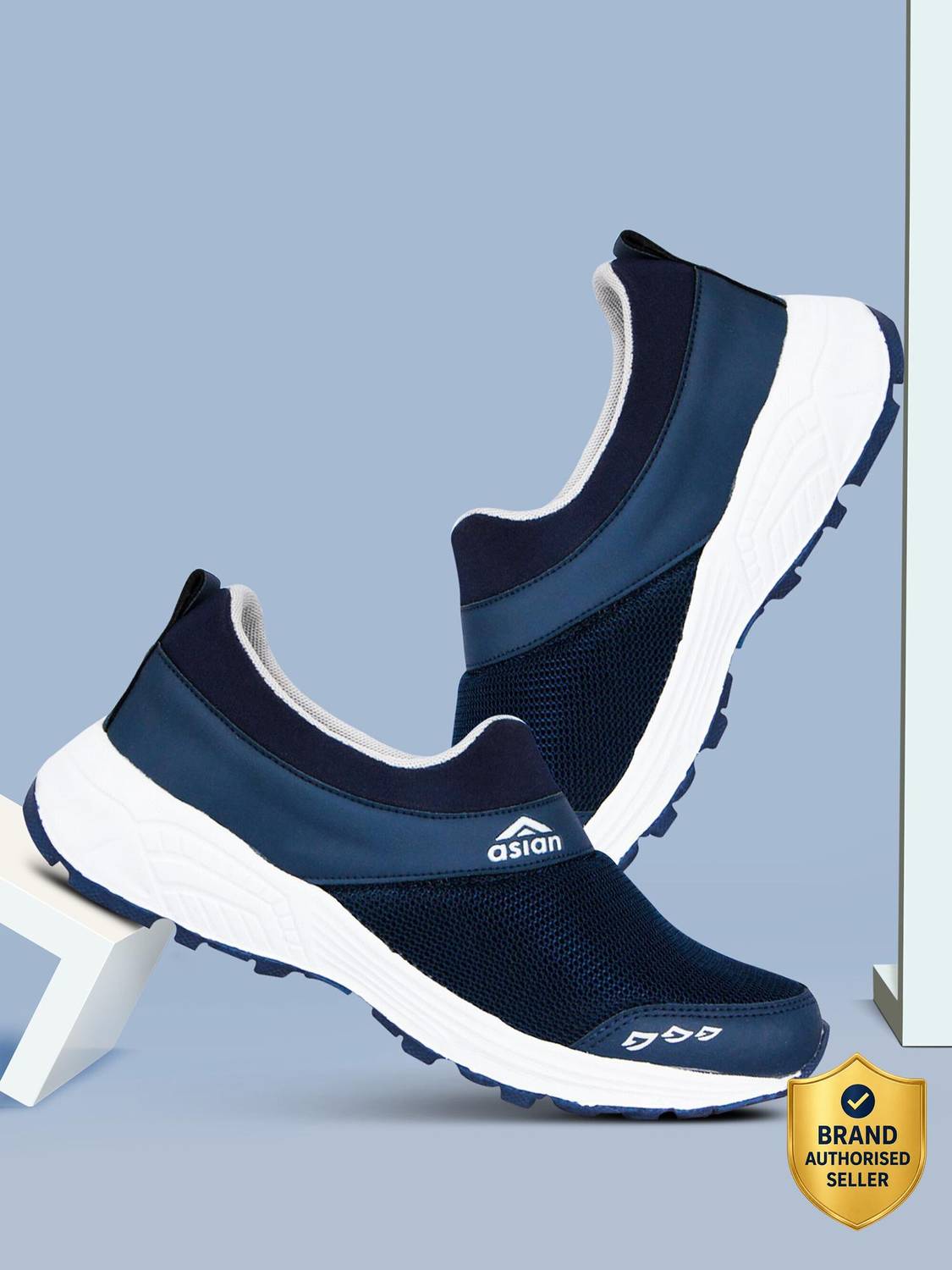 asian Future-04 laceless blue men's shoes - Image 1
