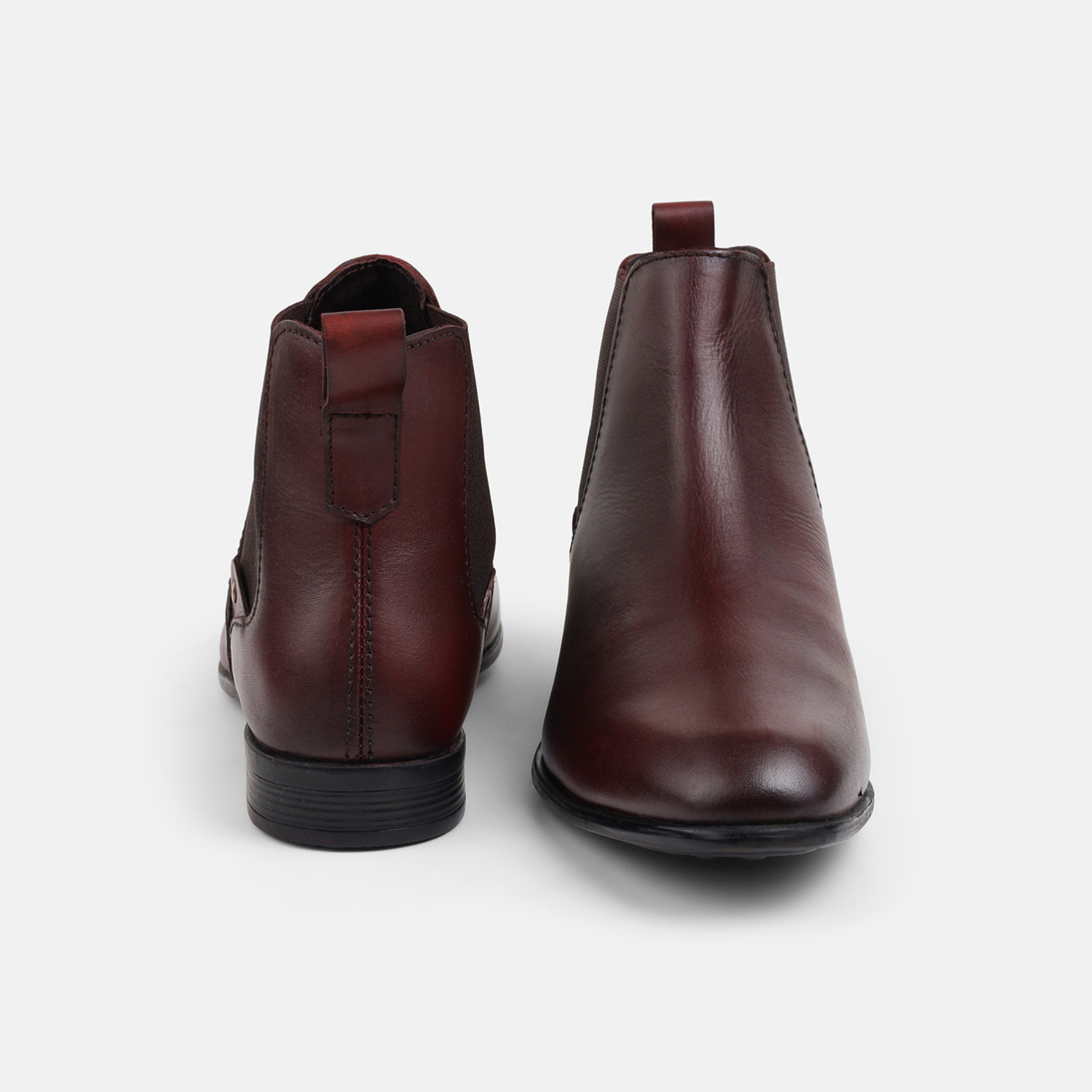 Image of MOCHI Mochi Maroon Contemporary Mens Boots Slip On For Men