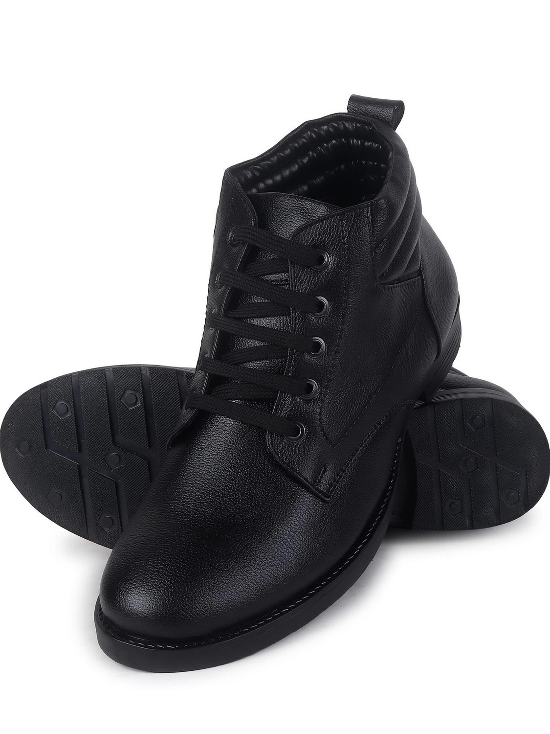 Image of JOREN BLACK Synthetic Leather Boots Boots For Men