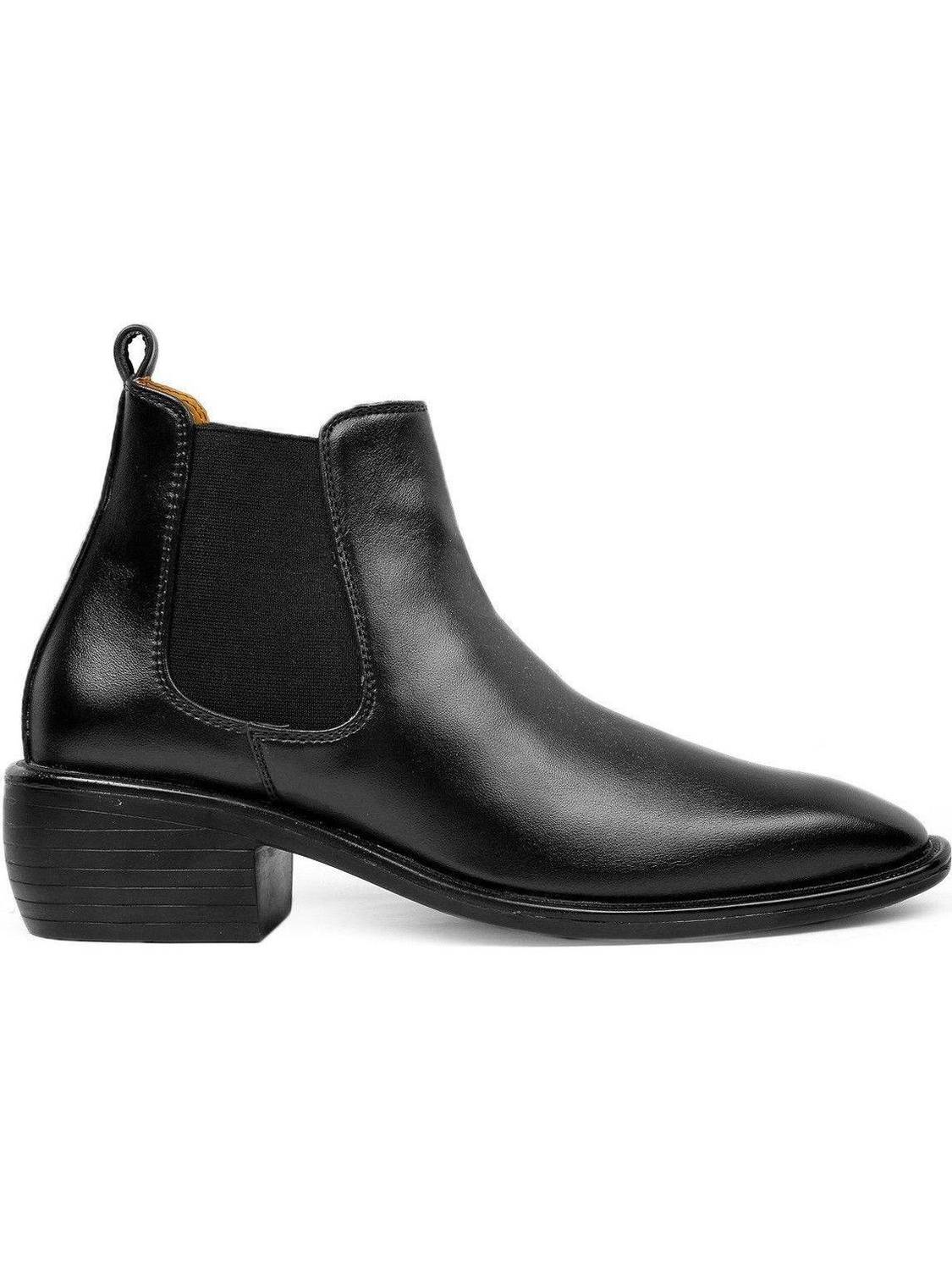 BXXY Men's Black Height increasing Latest Formal Party wear Synthetic Material Boots Boots For Men