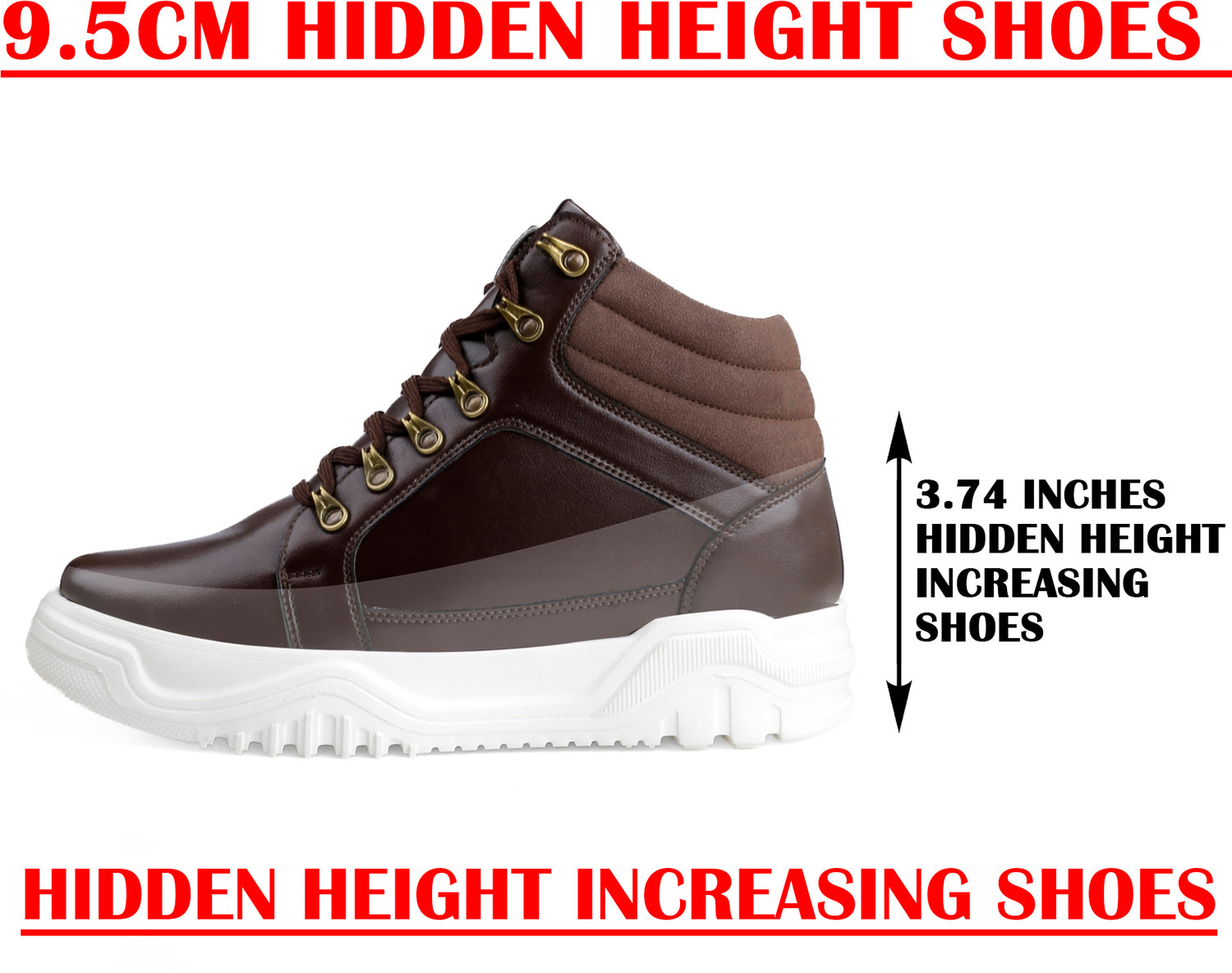 Image of BXXY Men's 3.74 Inch Hidden Height Increasing New Casual Sneakers Laceup Shoes Sneakers For Men