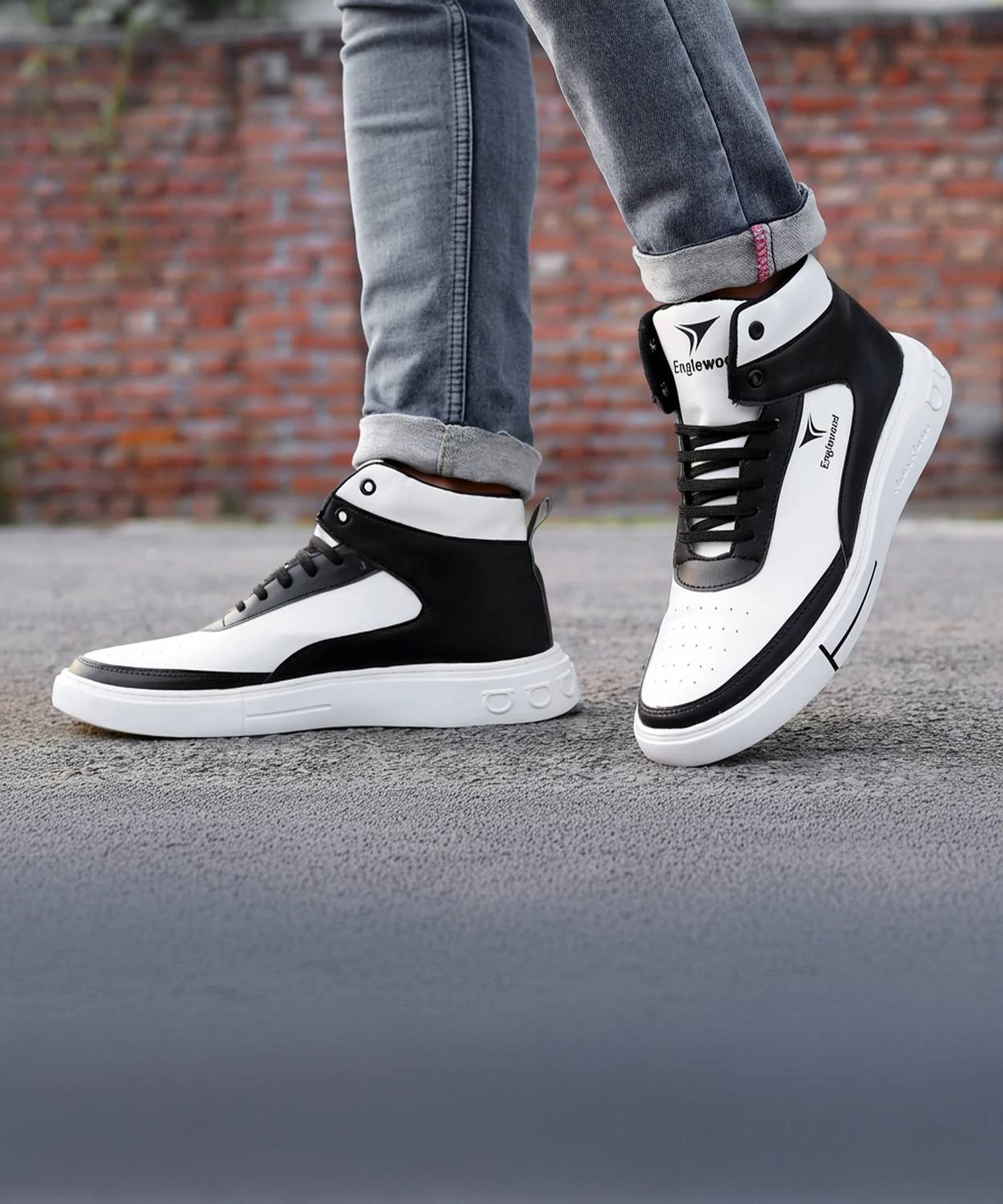Englewood Men's White High Top Boots - Image 2