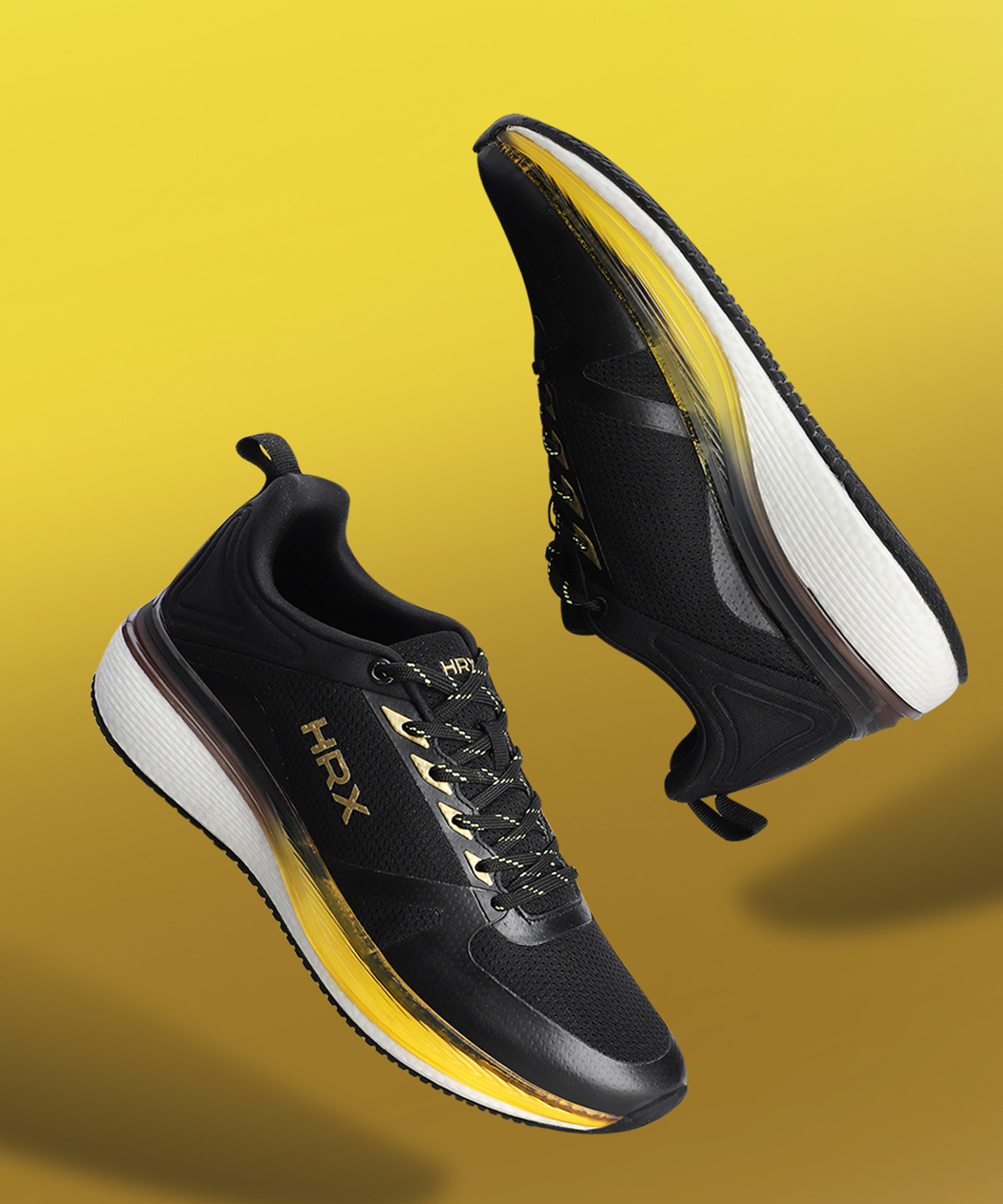 Image of HRX by Hrithik Roshan VELOCITY Running Shoes For Men (Black, 9)