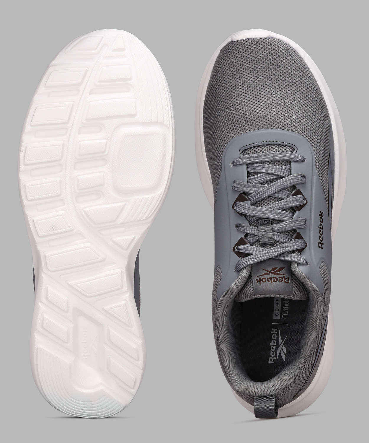 Image of REEBOK Running Shoes For Men (Grey, 8)