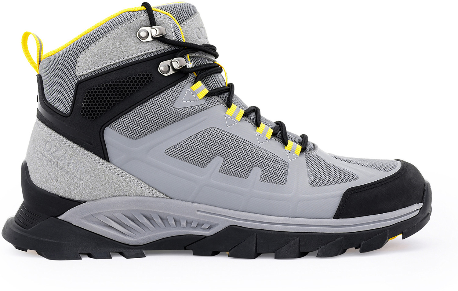 Image of RED TAPE Ozark Outdoor Hiking Shoes for Men | Grey Yellow Outdoor Performance Hiking & Trekking Shoes For Men