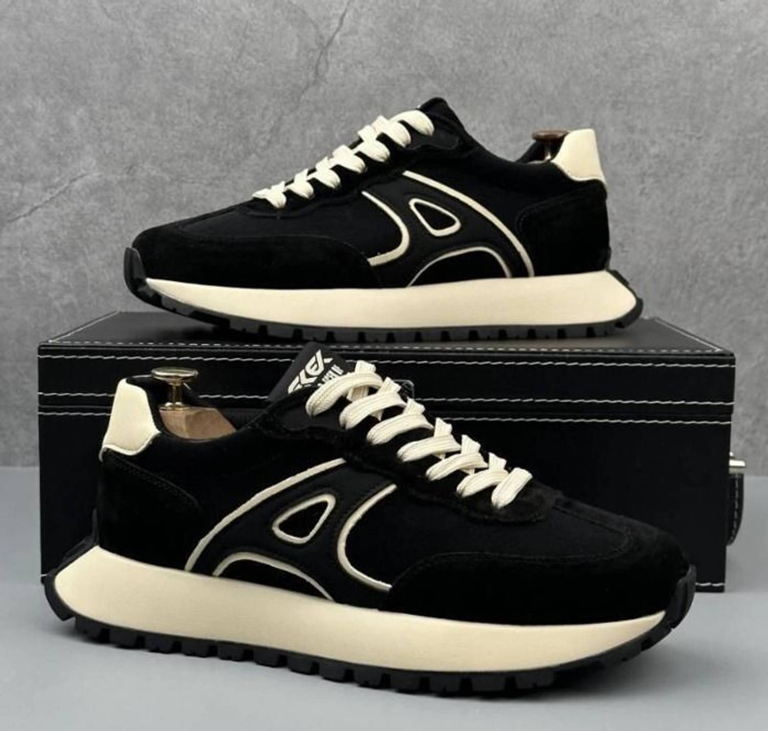 ayush&sons Unisex Black Sneakers - Image 1