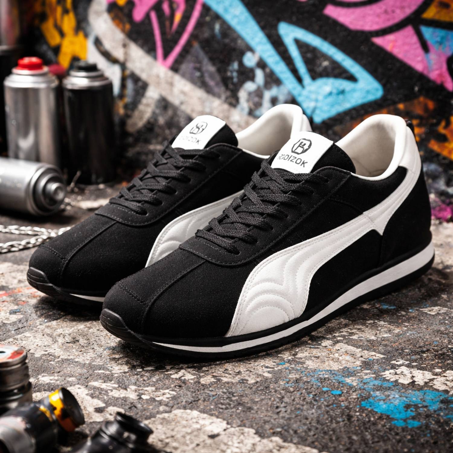 VEXIMO Men's Black Sneakers - Image 1