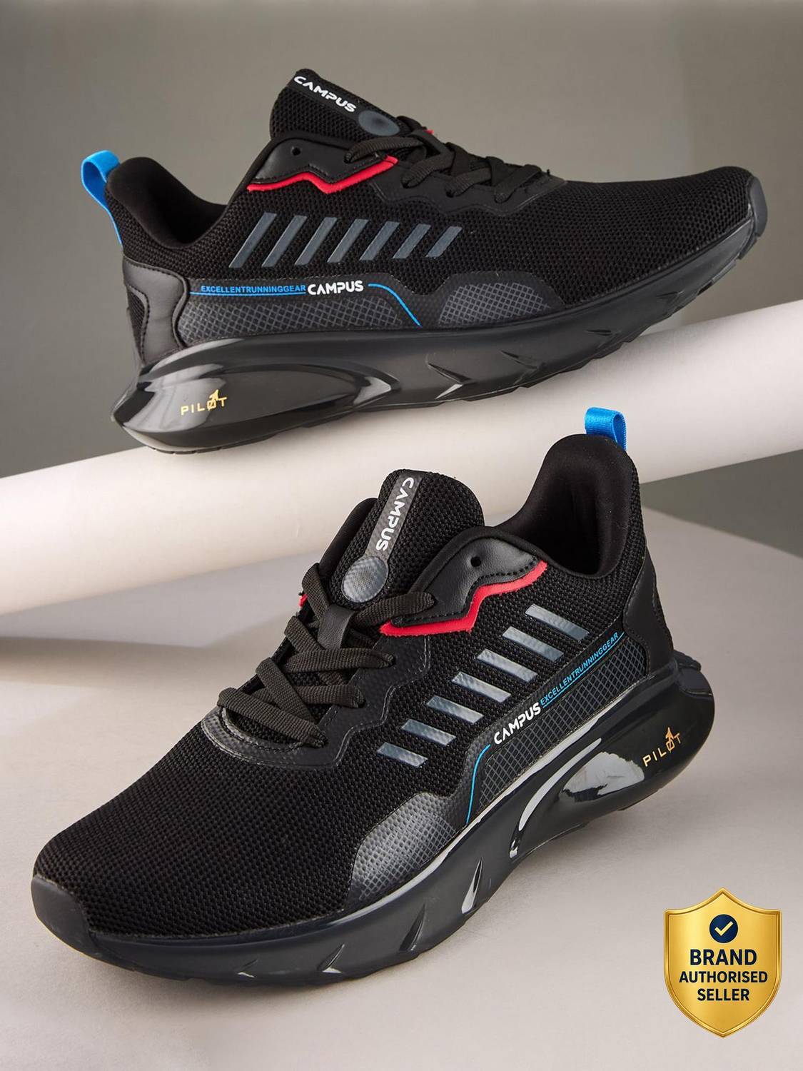 CAMPUS DECCAN Running Shoes for Men (Black)