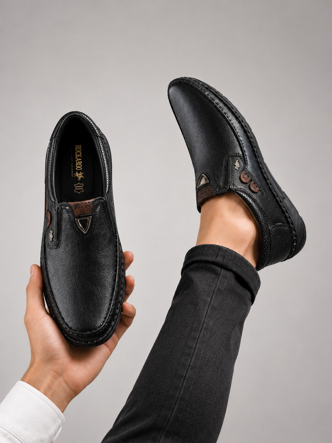 Image of BUCKAROO Genuine Leather Casual Loafer Casuals For Men