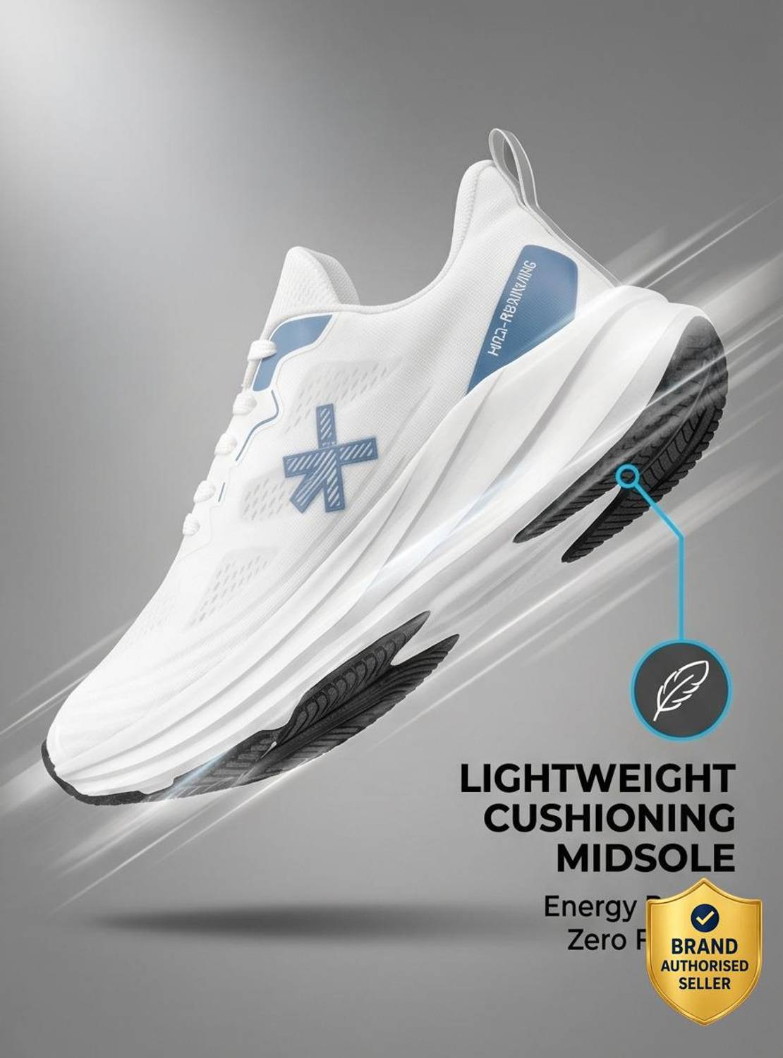 HRX by Hrithik Roshan Men's White Running Shoes - Image 1