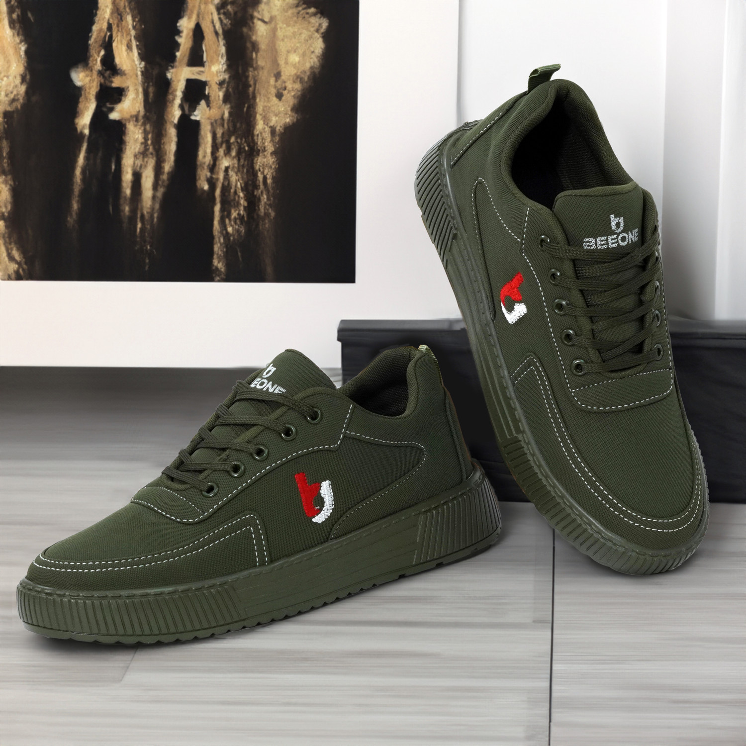 Image of BeeOne Men's Stylish Lace-Up Casual Sneakers for Everyday Comfort Casuals For Men