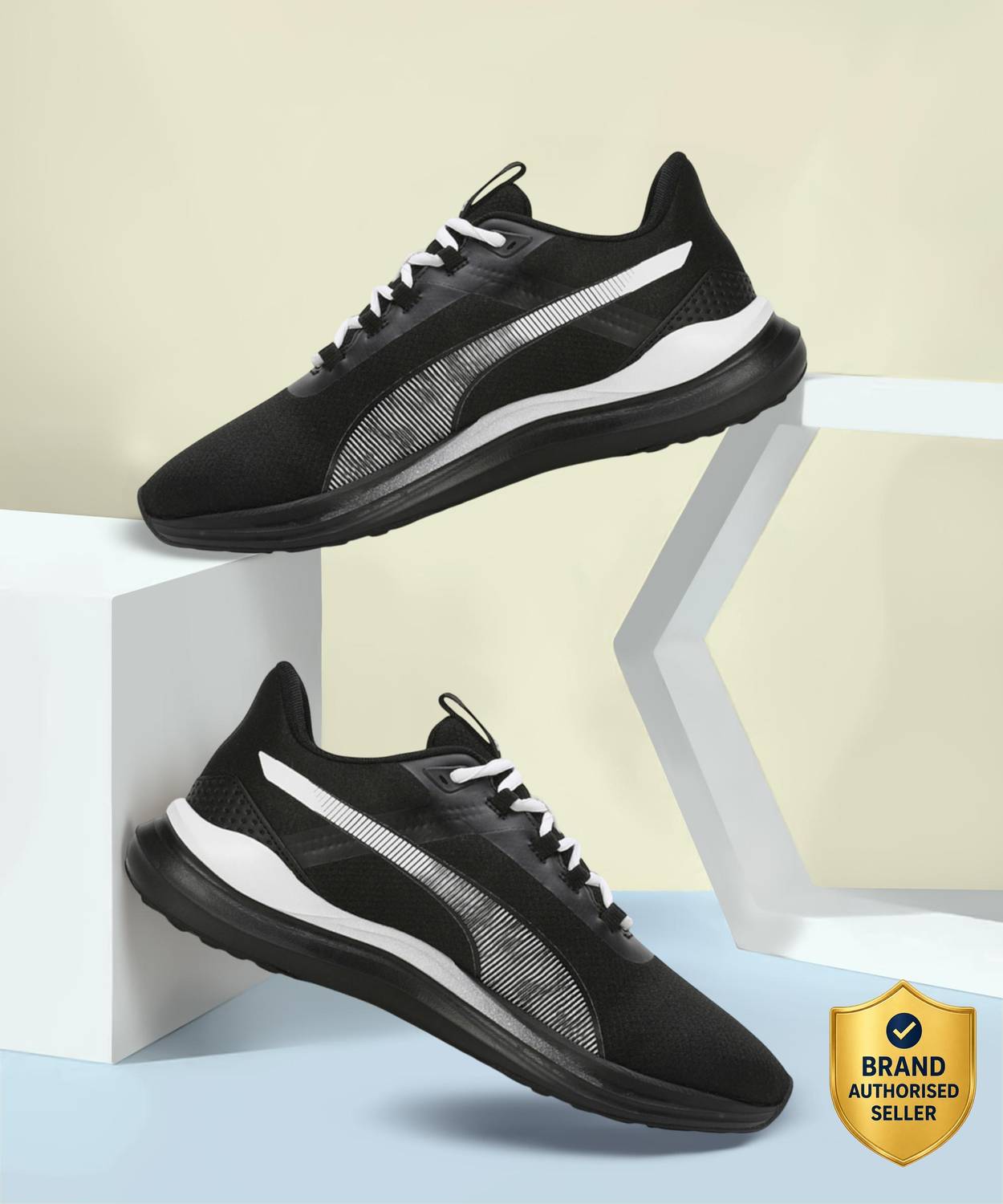 PUMA RapidFlow V1 Running Shoes for Men - Black