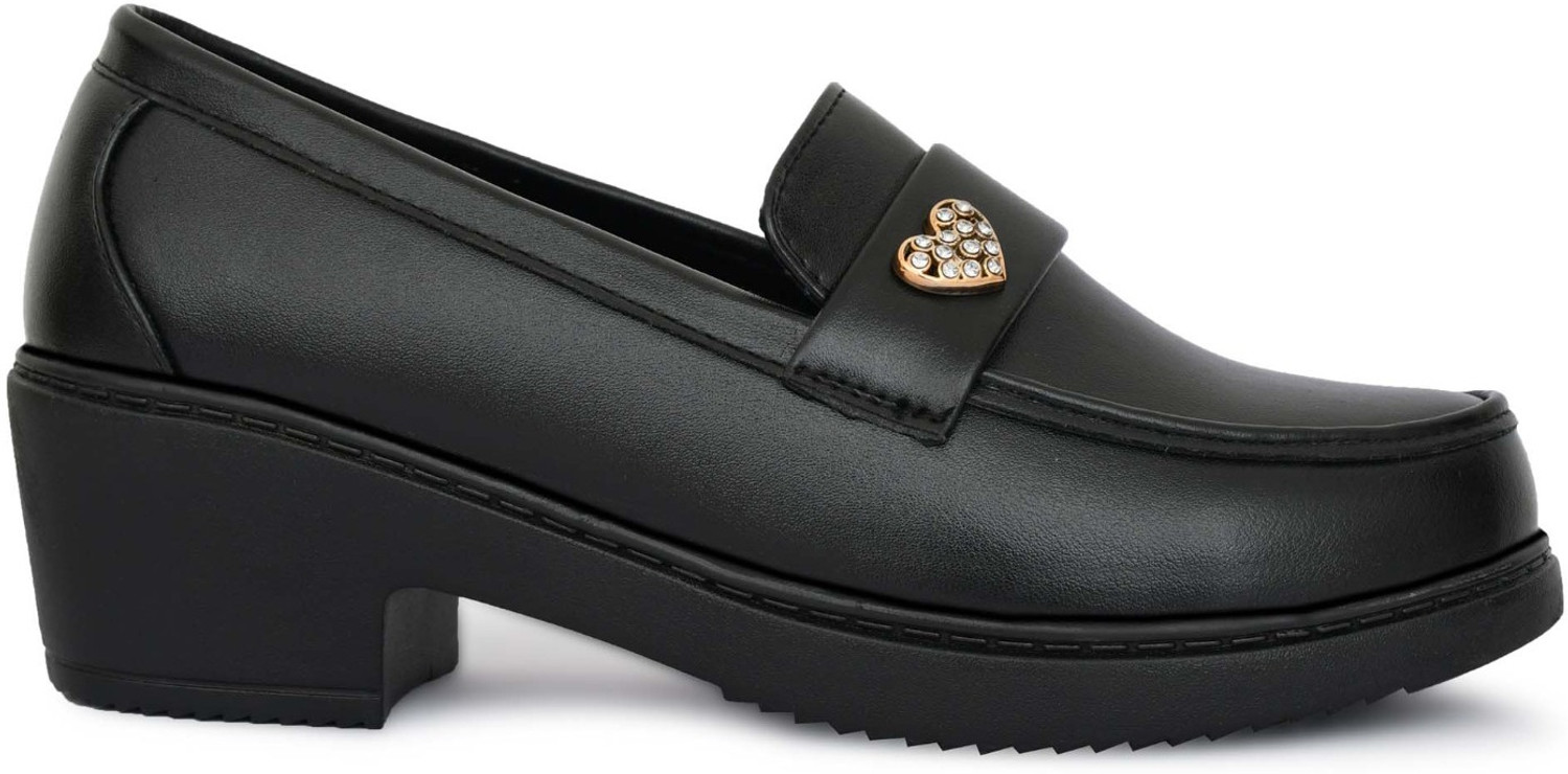 Image of MOVE-EDGE Women Loafers with Heels | Comfortable Wedge Heel Loafers & Slip-on Belly Shoes Loafers For Women