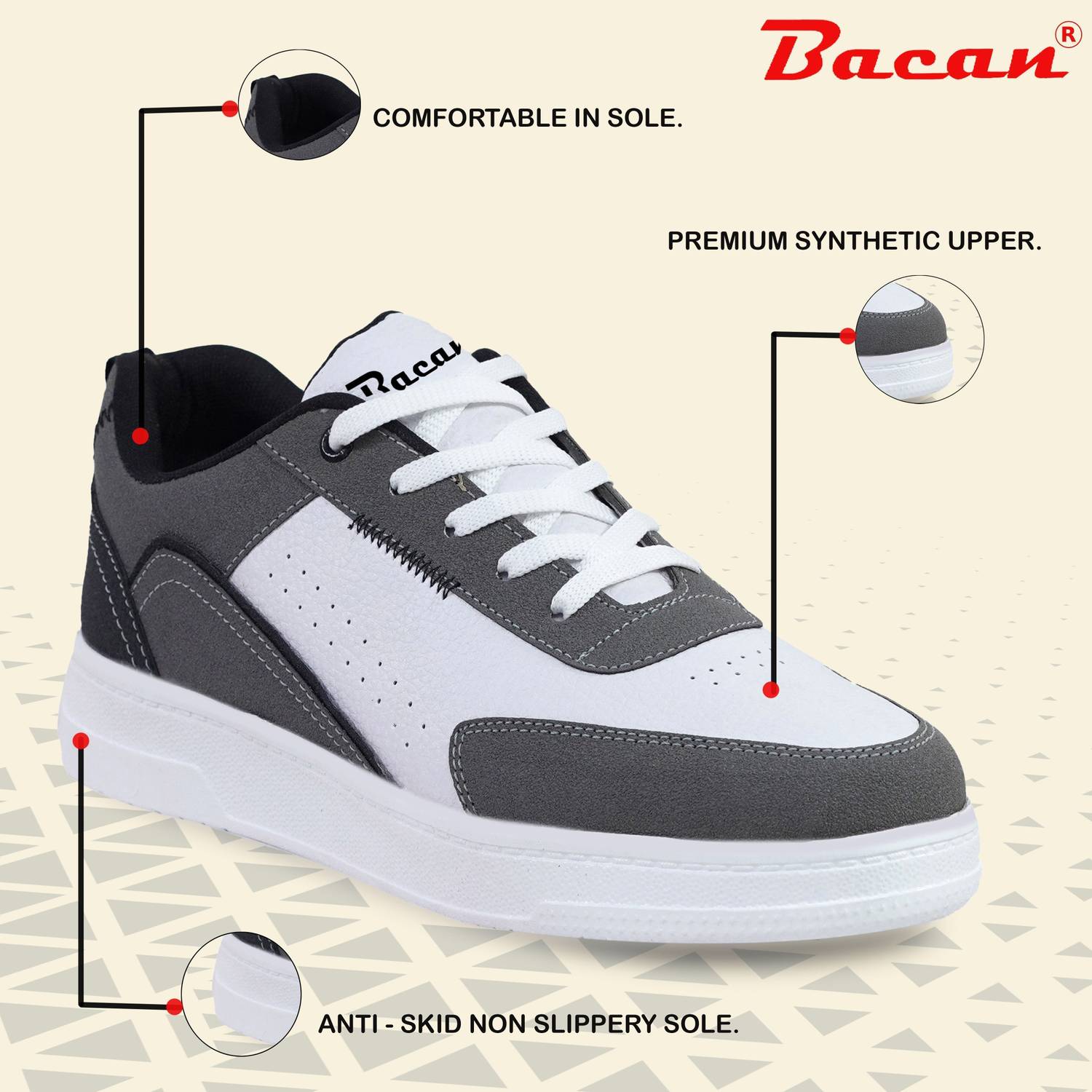 Bacan Men’s Premium Casual Sneakers - Image 2