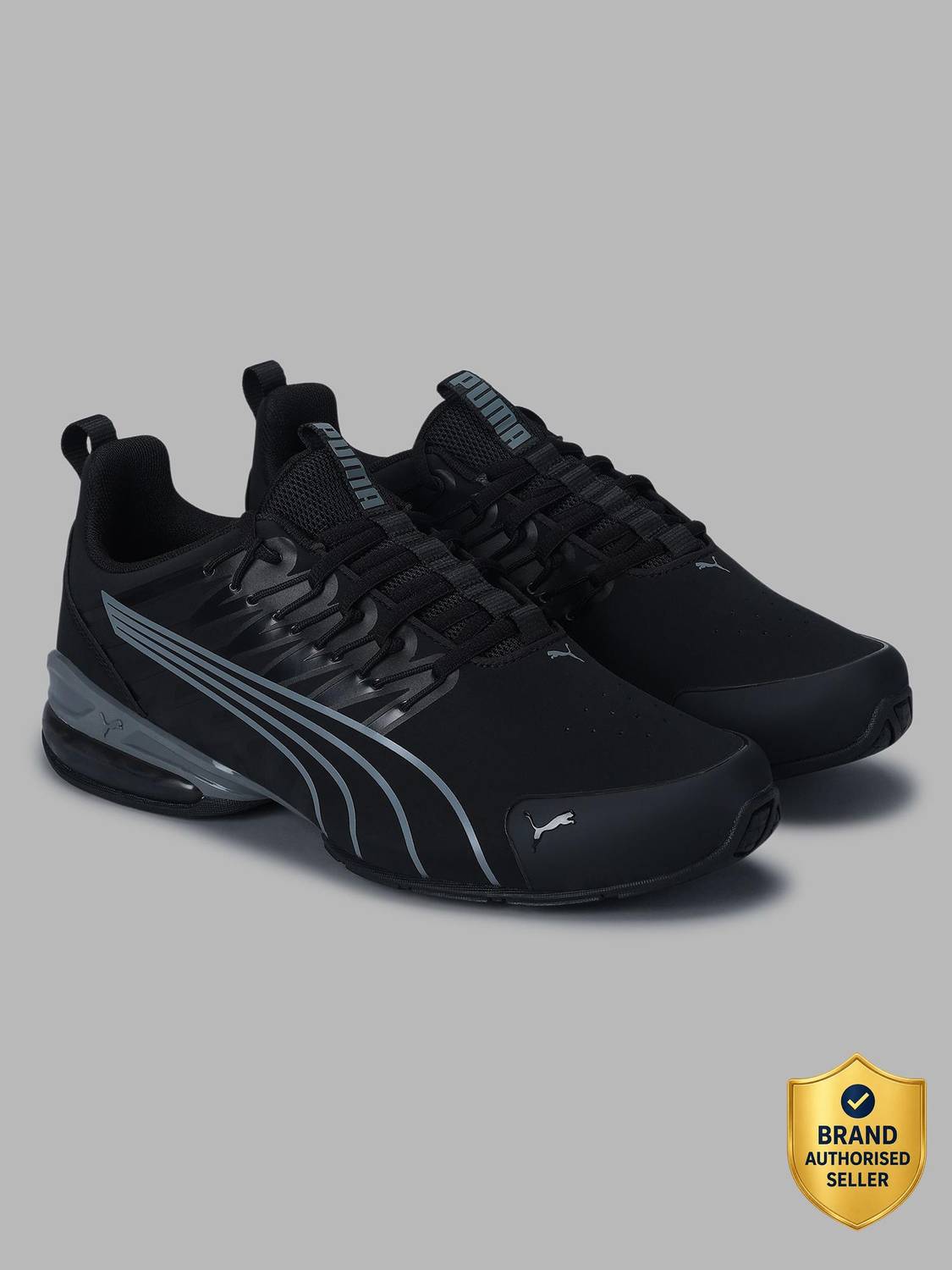 PUMA Voltaic Evo Nubuck Black Running Shoes For Men
