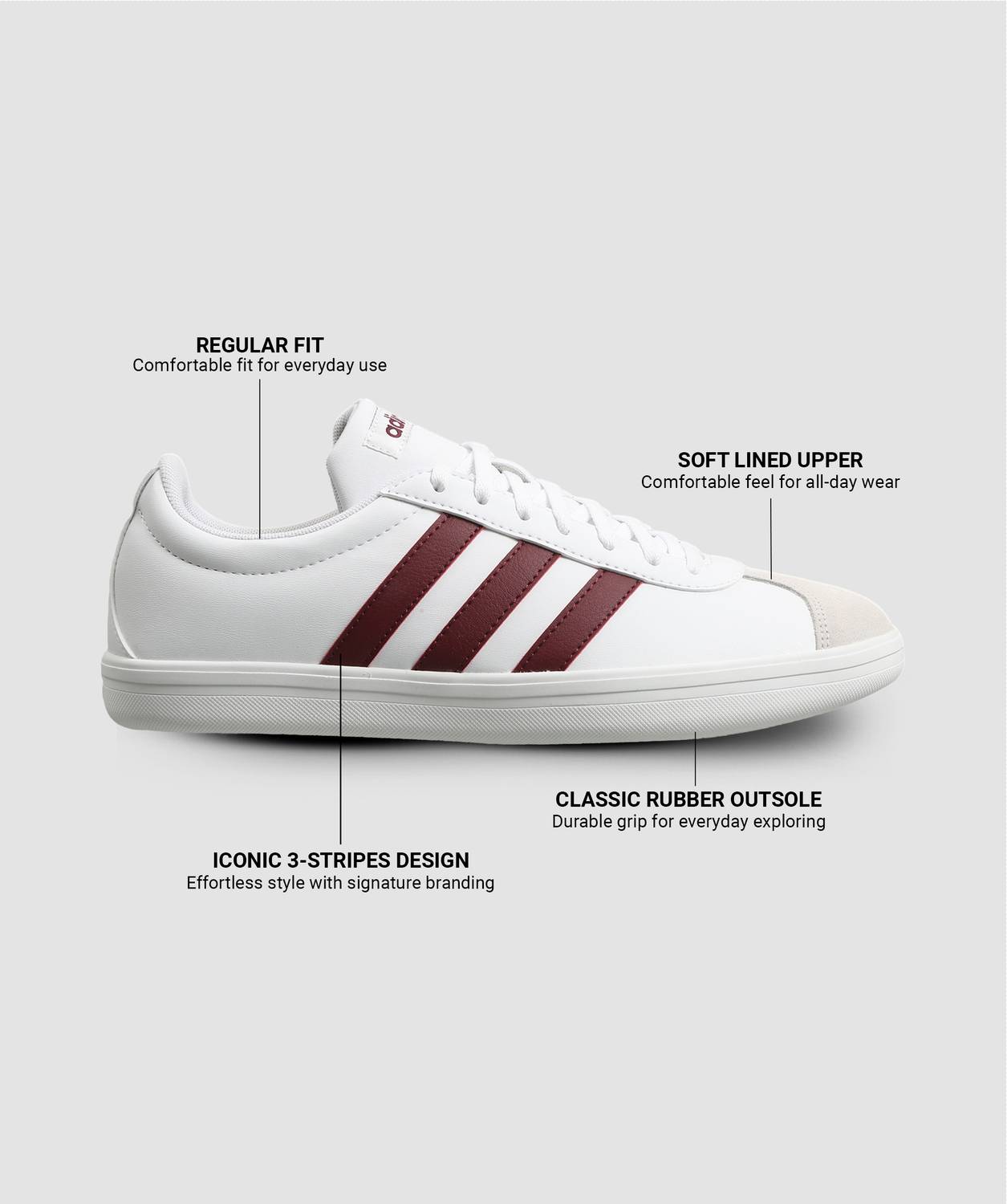 adidas VL COURT BASE IKD Sneakers For Men (White , 9)