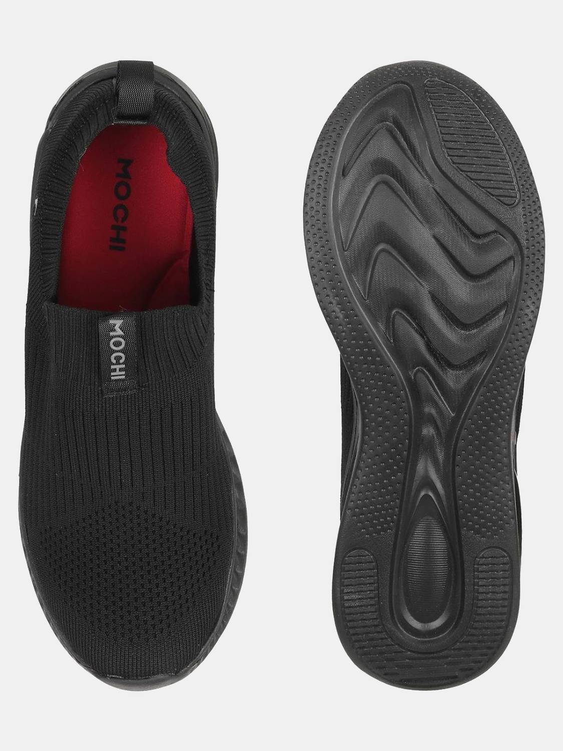 MOCHI Black Slip On Sneakers For Men - Image 3