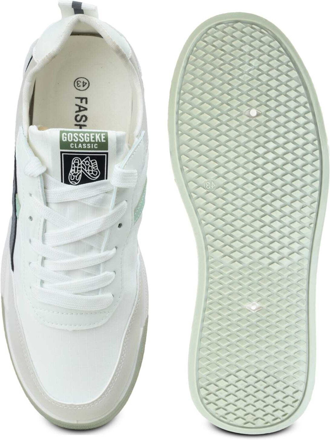 Image of Kairosphere Men's Stylish White Sneakers Casual Lightweight Daily Wear Shoes Sneakers For Men
