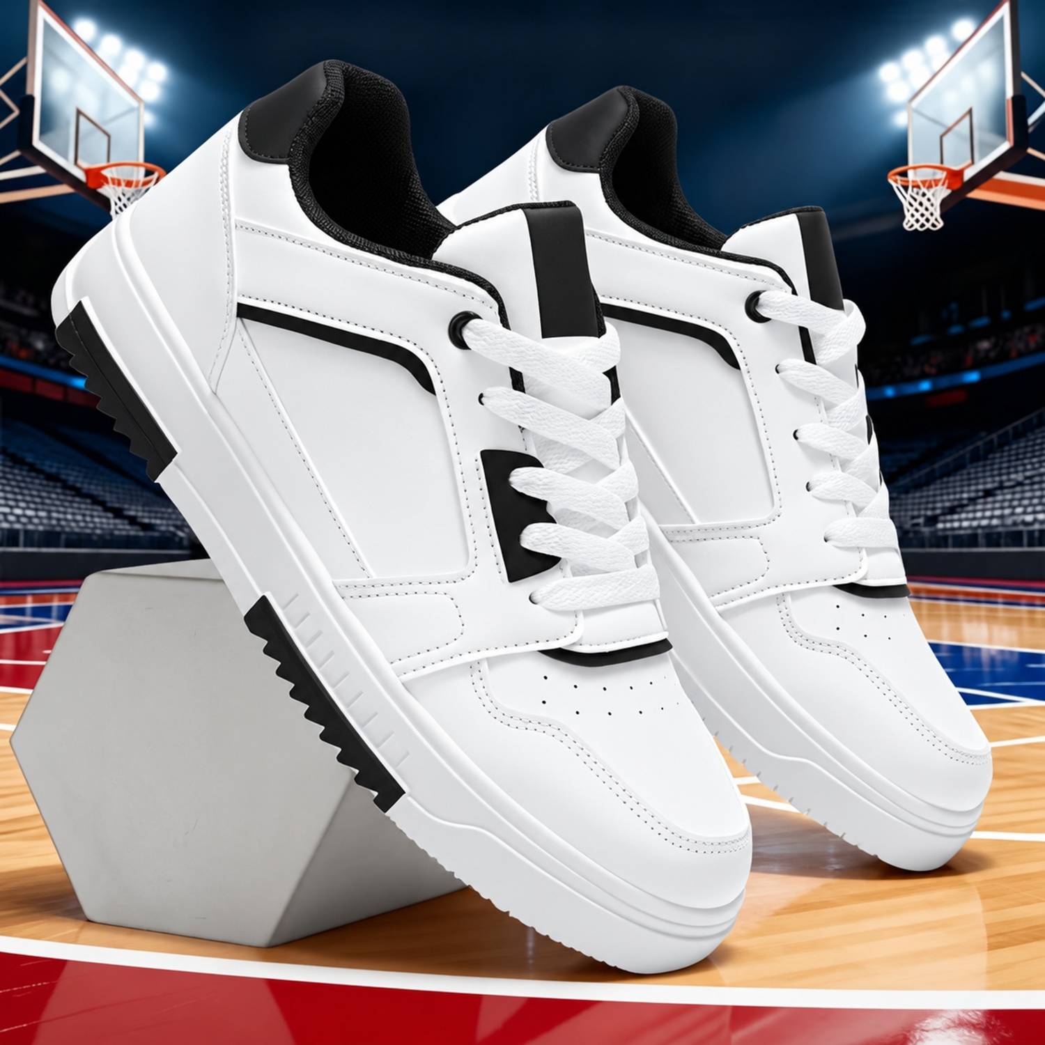 Luxury Embroidered Sequins Powder White shoes Sneakers For Men - Image 4