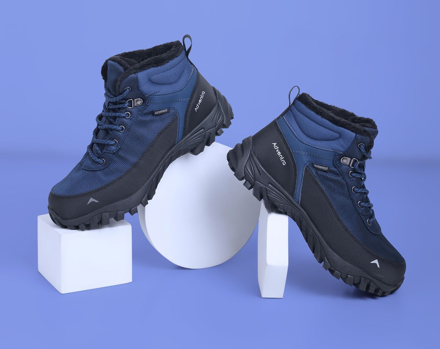 Image of ADVENTRA SPORTS Men's Waterproof Mountain Trekking Hiking Boots, Mid-Top Blue Outdoors For Men