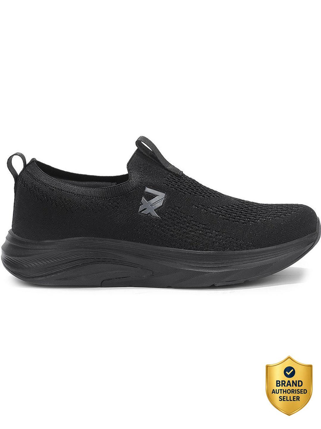 LIBERTY leap7x ultrastepe black sports non lacing walking shoes for men Slip On Sneakers For Men
