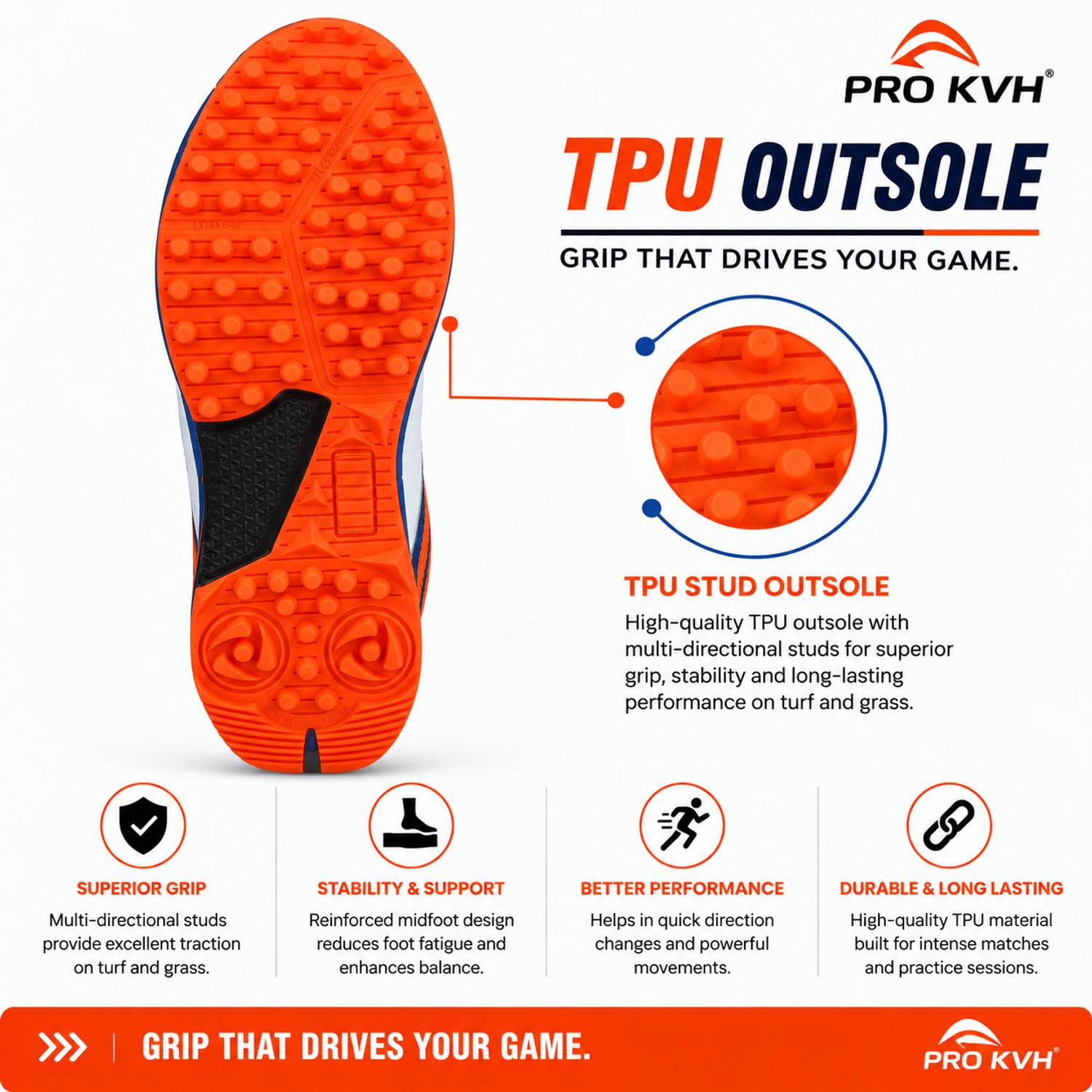 Advanced Cricket Shoes with Dual Closure & Rubber Phylon for Enhance Performance Cricket Shoes For Men - Image 3