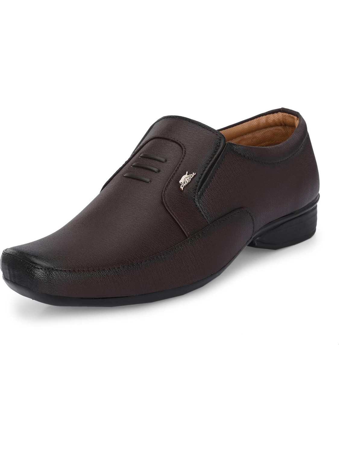 Image of Stylelure Synthetic Leather Brown Formal Office Shoes Slip Mocassin For Men (Brown, 7)