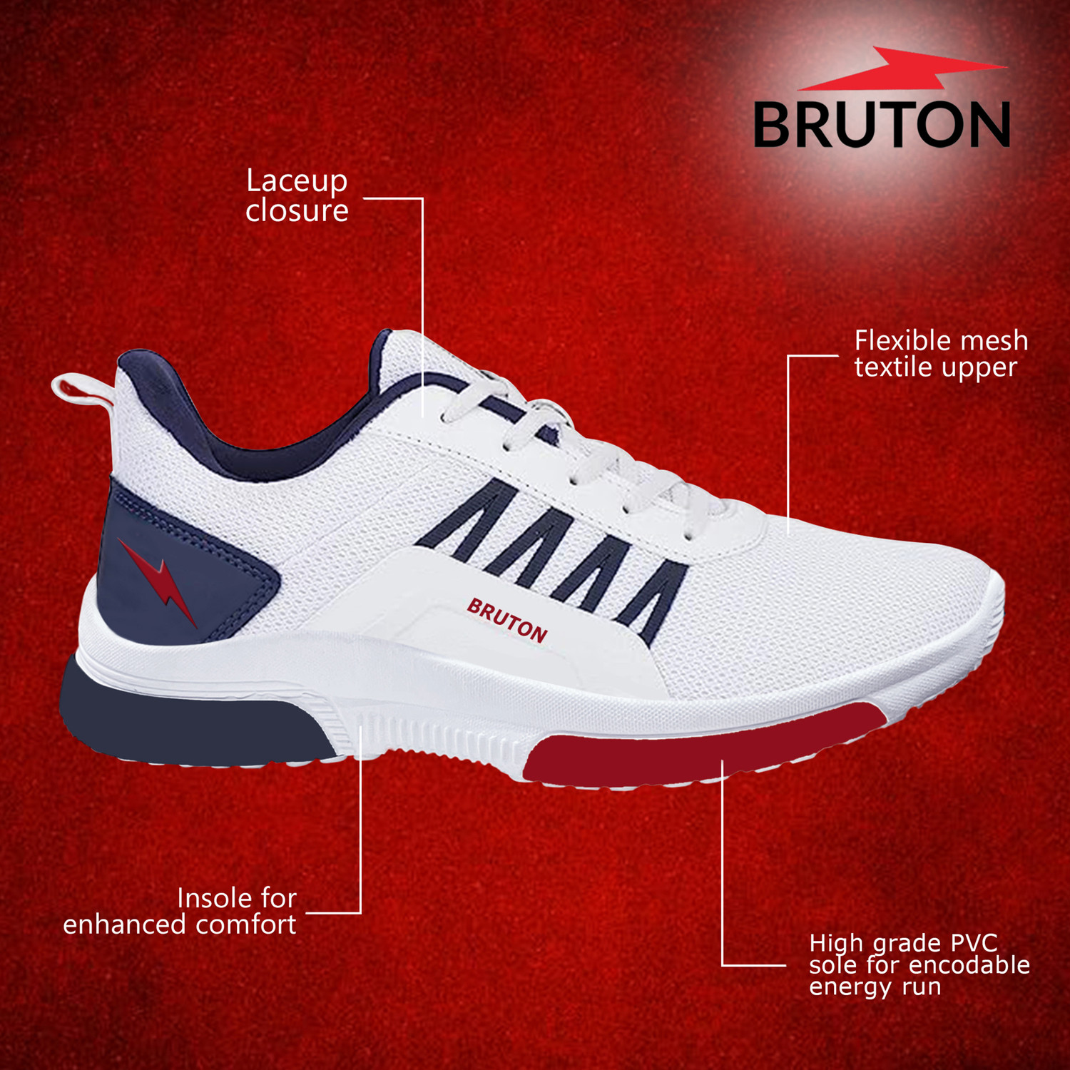 Image of BRUTON Running Shoes | Lightweight Breathable Mesh Sports Shoes | Comfortable Running Shoes For Men