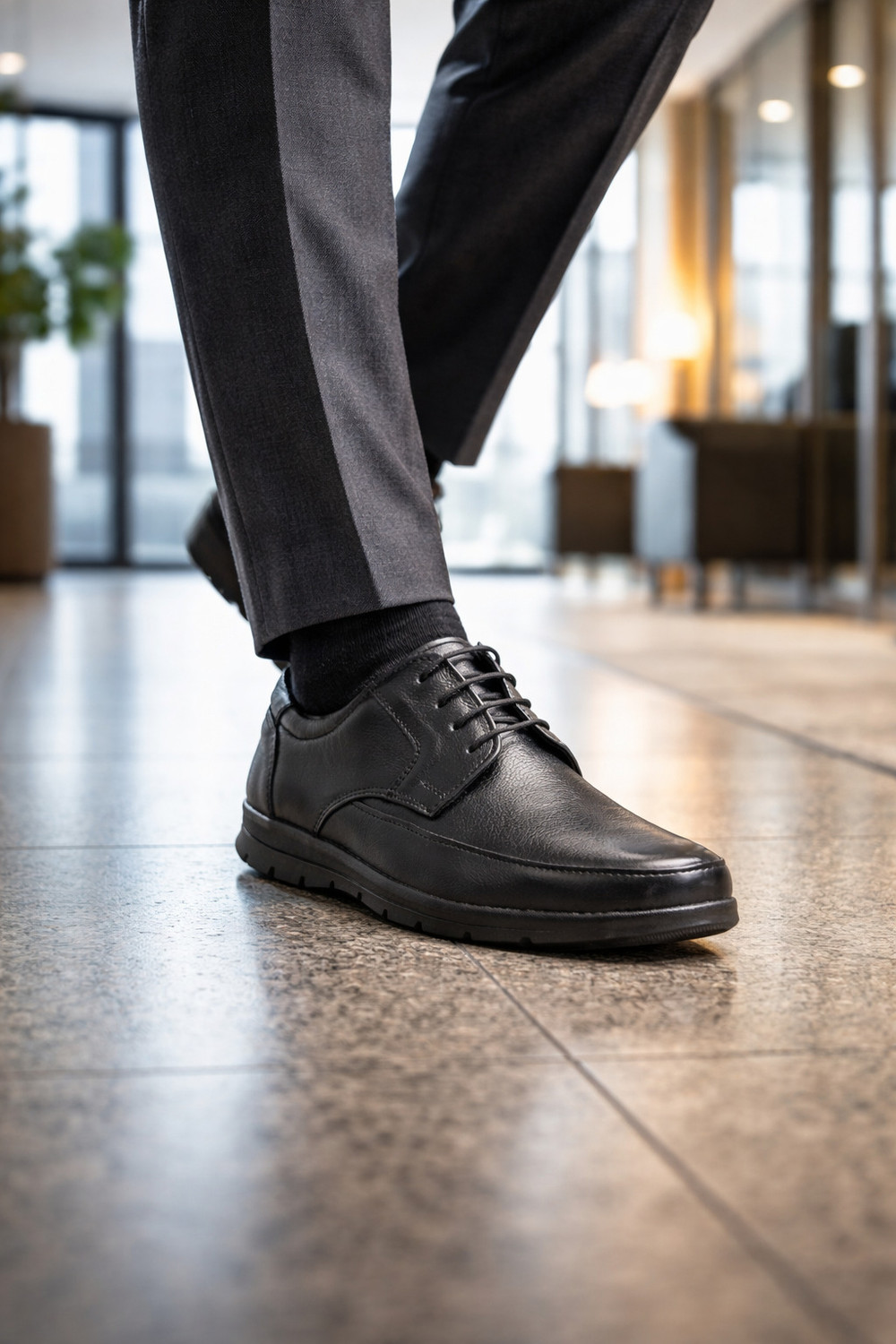 Image of FROSINO Men's Textured Derby Lace-Up Leather Formal Shoes Derby For Men