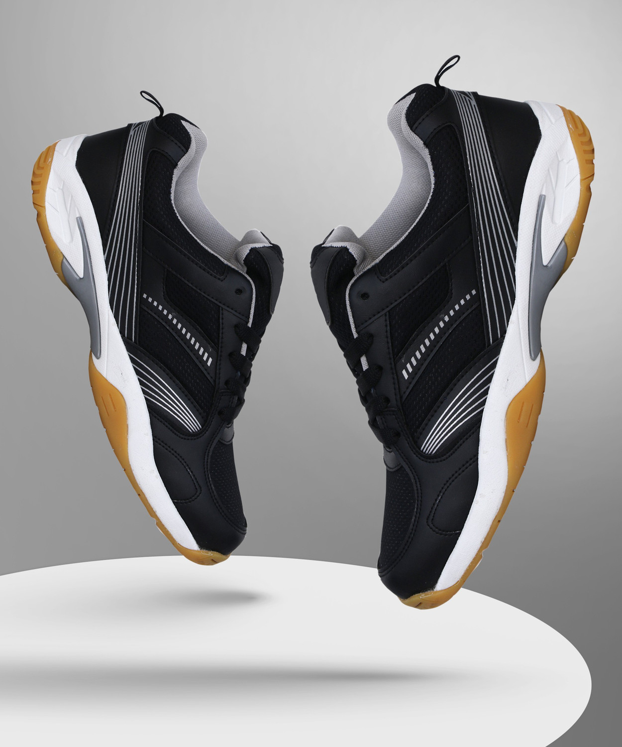 Image of FOOTFIX Men's SPECTRUM Black Badminton Shoes For Men Badminton Shoes For Men