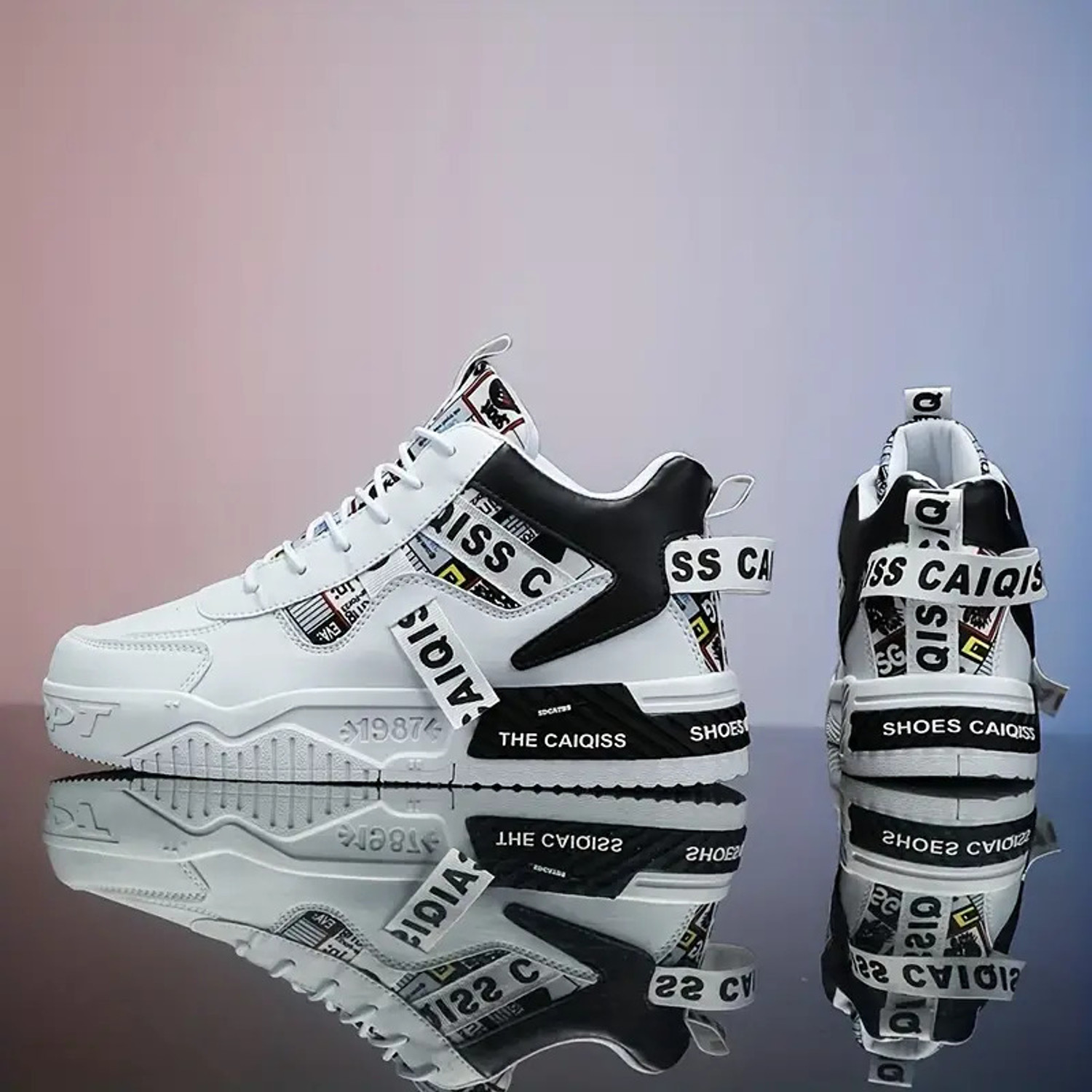 Image of Zixer Men's Street Fashion High-Top Ankle Casual Shoes For Men Sneakers For Men Outdoors For Men