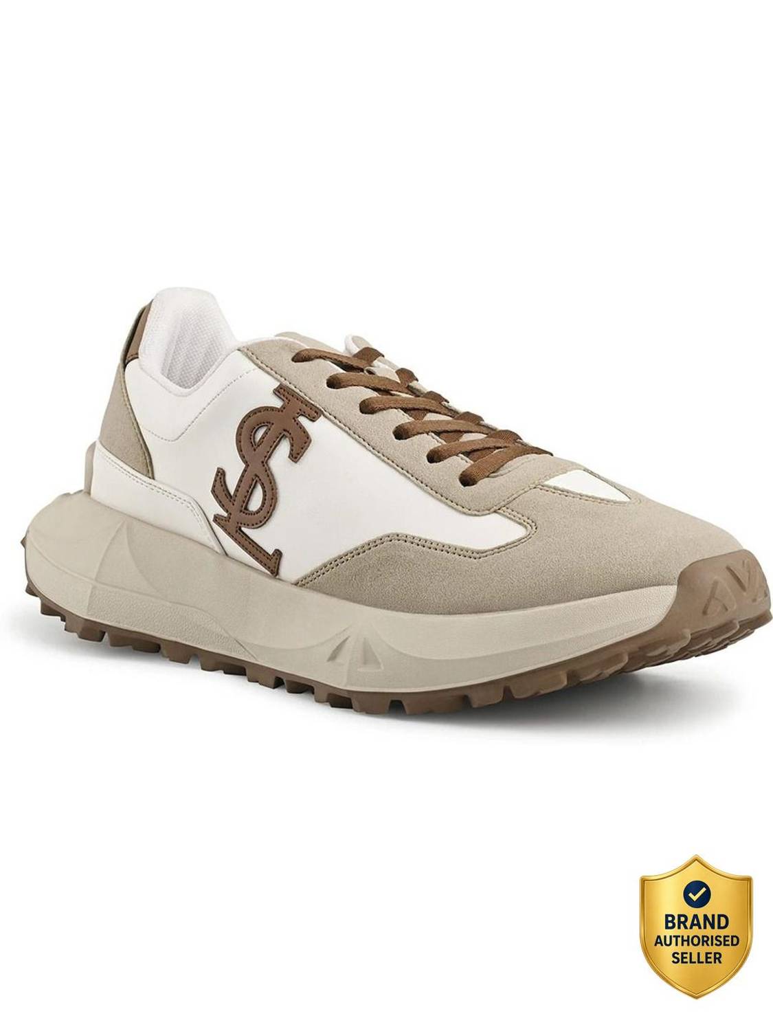 Louis Stitch Men's White & Beige Sneaker UK-8 - Image 1