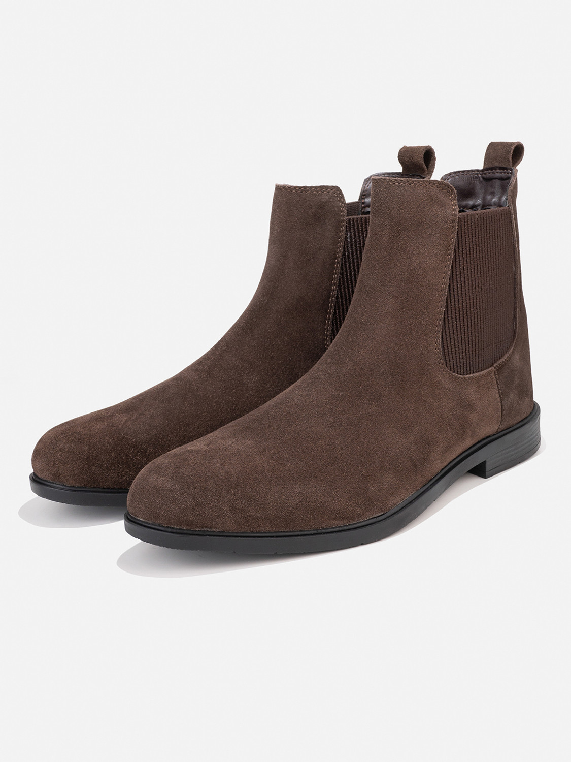 Image of ALBERTO TORRESI Luxurious Brown Suede Leather Chelsea Boots for Men Boots For Men