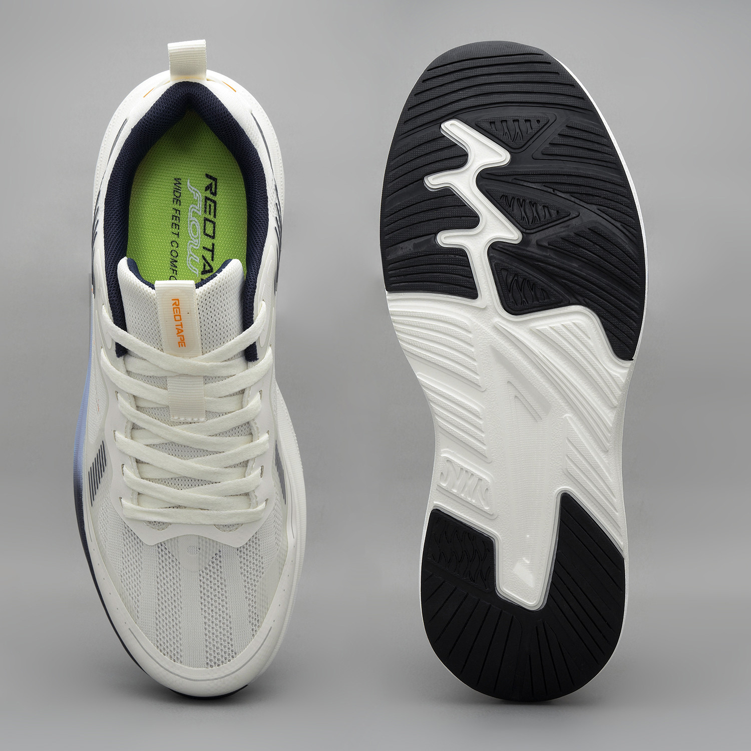 Image of RED TAPE Walking Shoes For Men (Off White, Navy, 7)