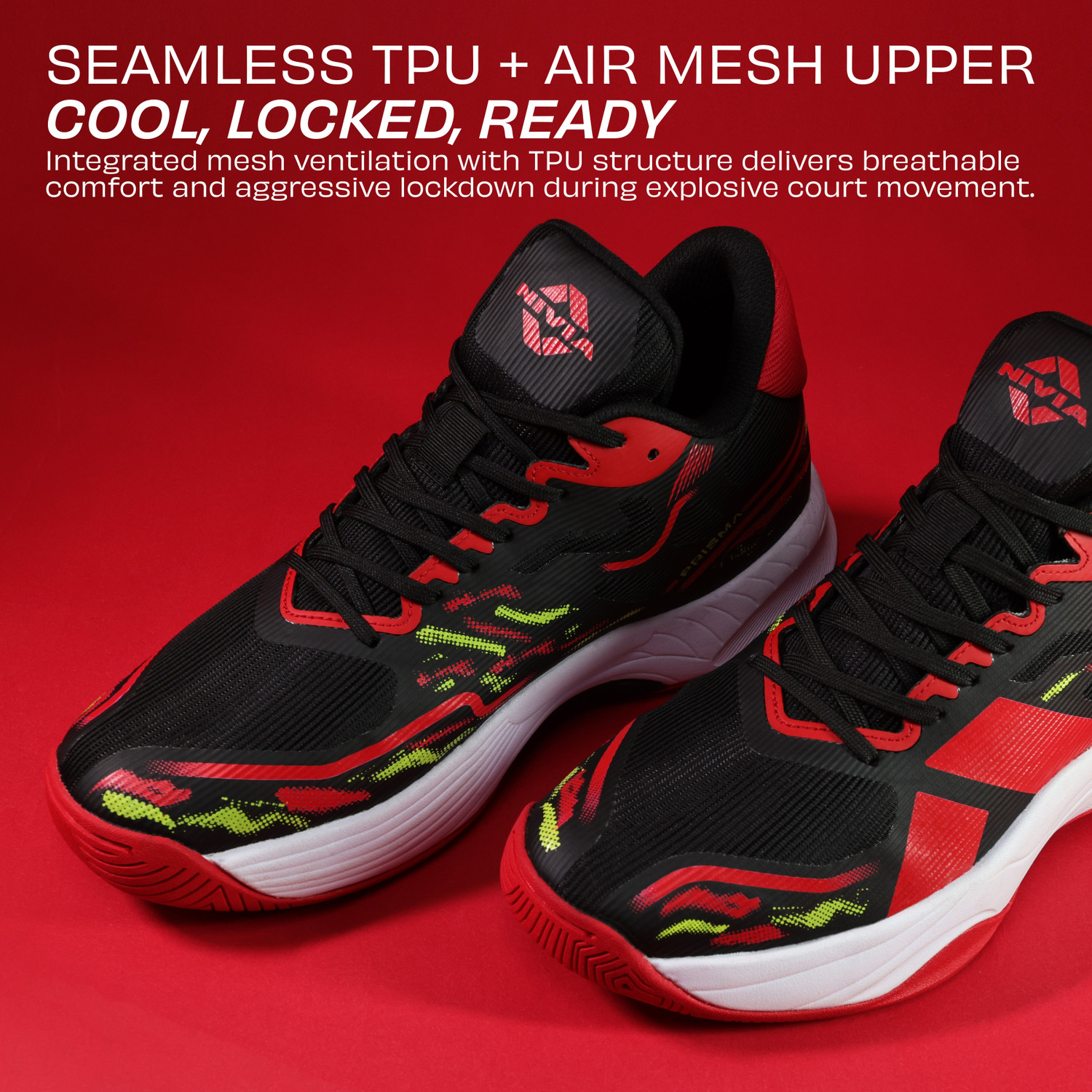 Image of NIVIA Prisma Duofoam cushioning and TPU stability frame with Rubber Sole Basketball Shoes For Men
