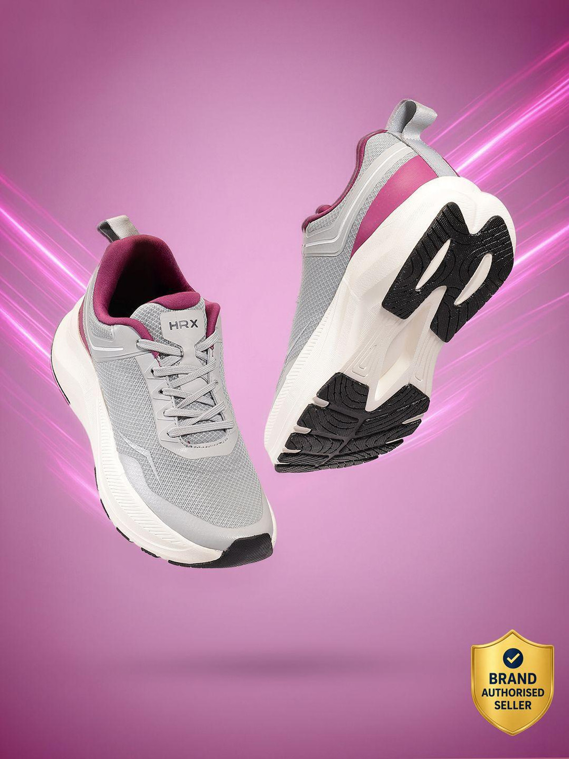 Image of HRX by Hrithik Roshan Running Shoes For Women (Grey, 4)