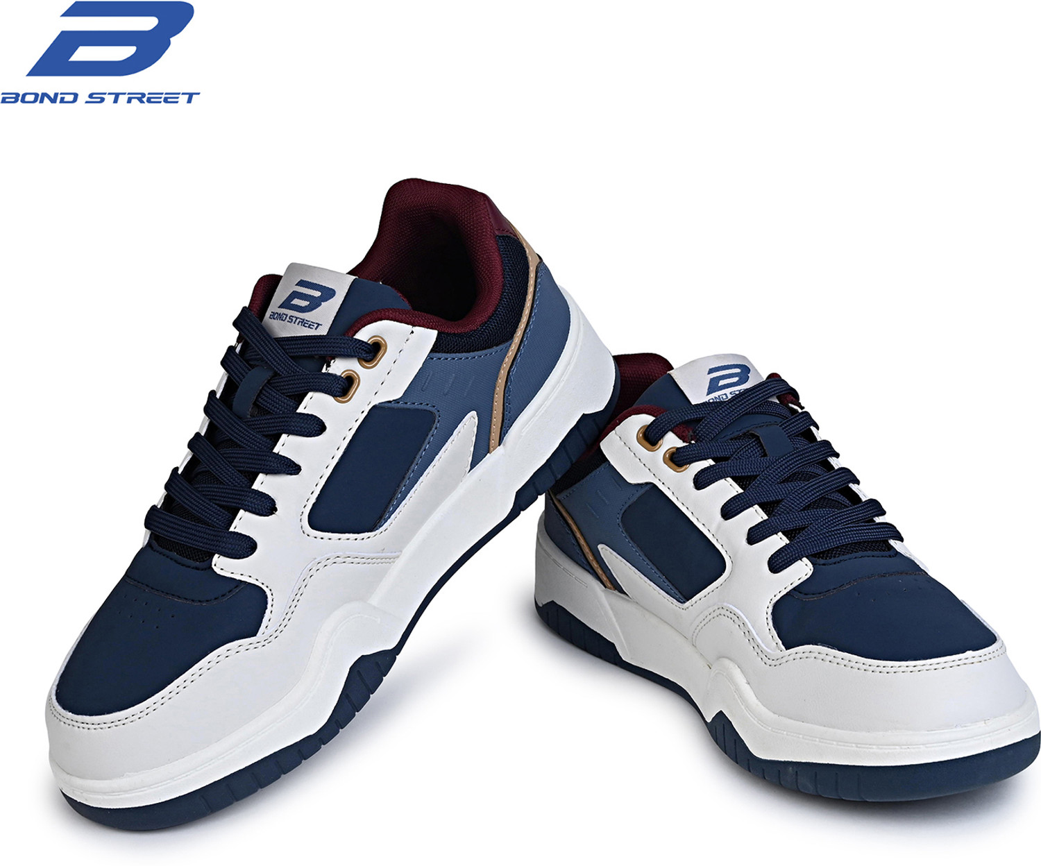 Image of Bond Street Men's Blue & Brown Casual Sneakers Sneakers For Men
