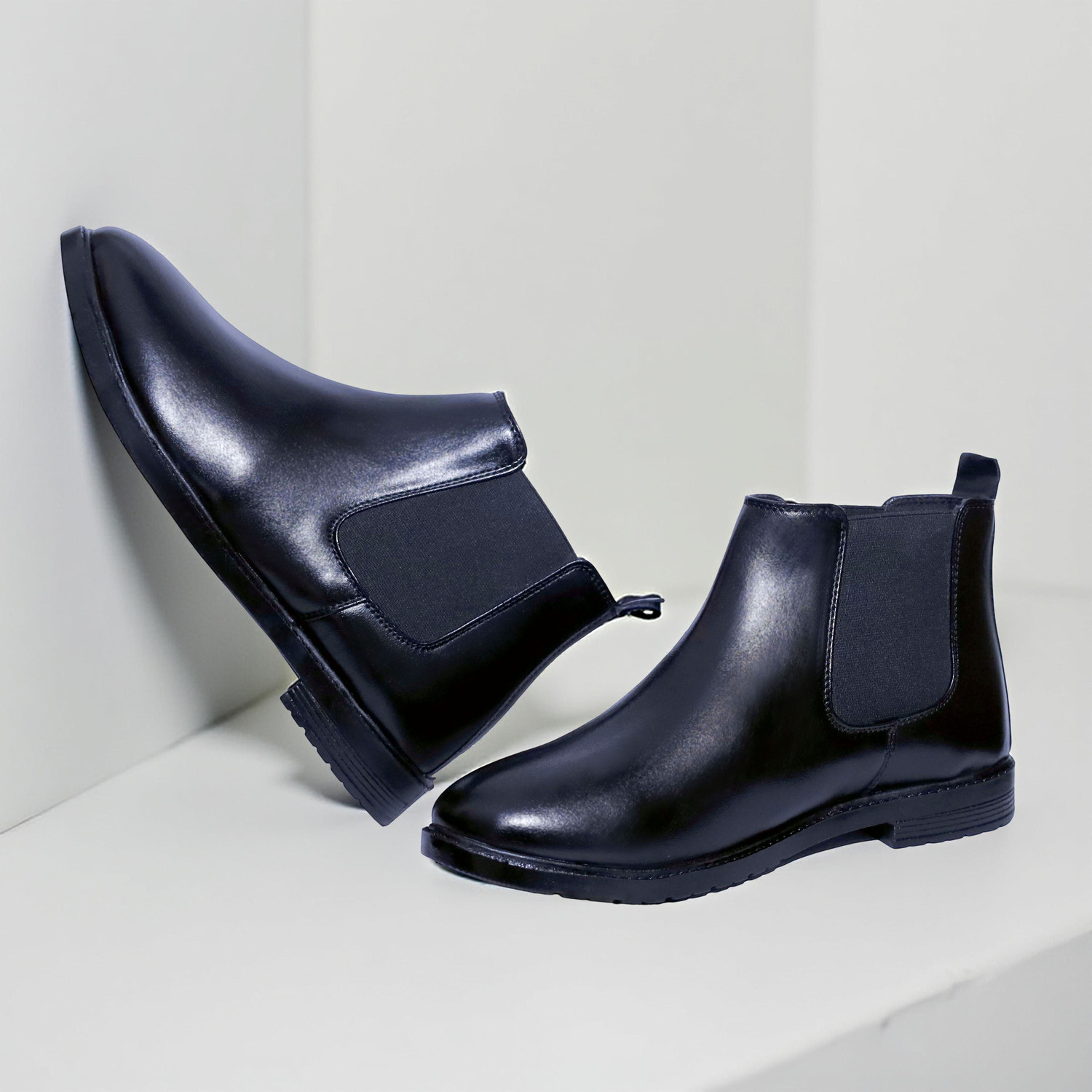 Image of lymn Synthetic Leather Lightweight Comfortable Trendy Slip On Chelsea Boots For Men Boots For Men