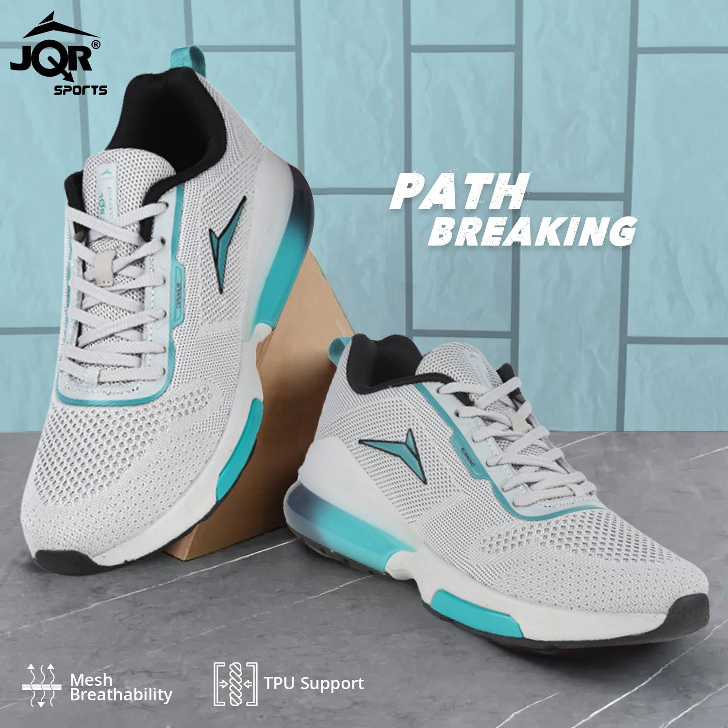 JQR MAGIC Running Shoes For Men Gray - Image 5
