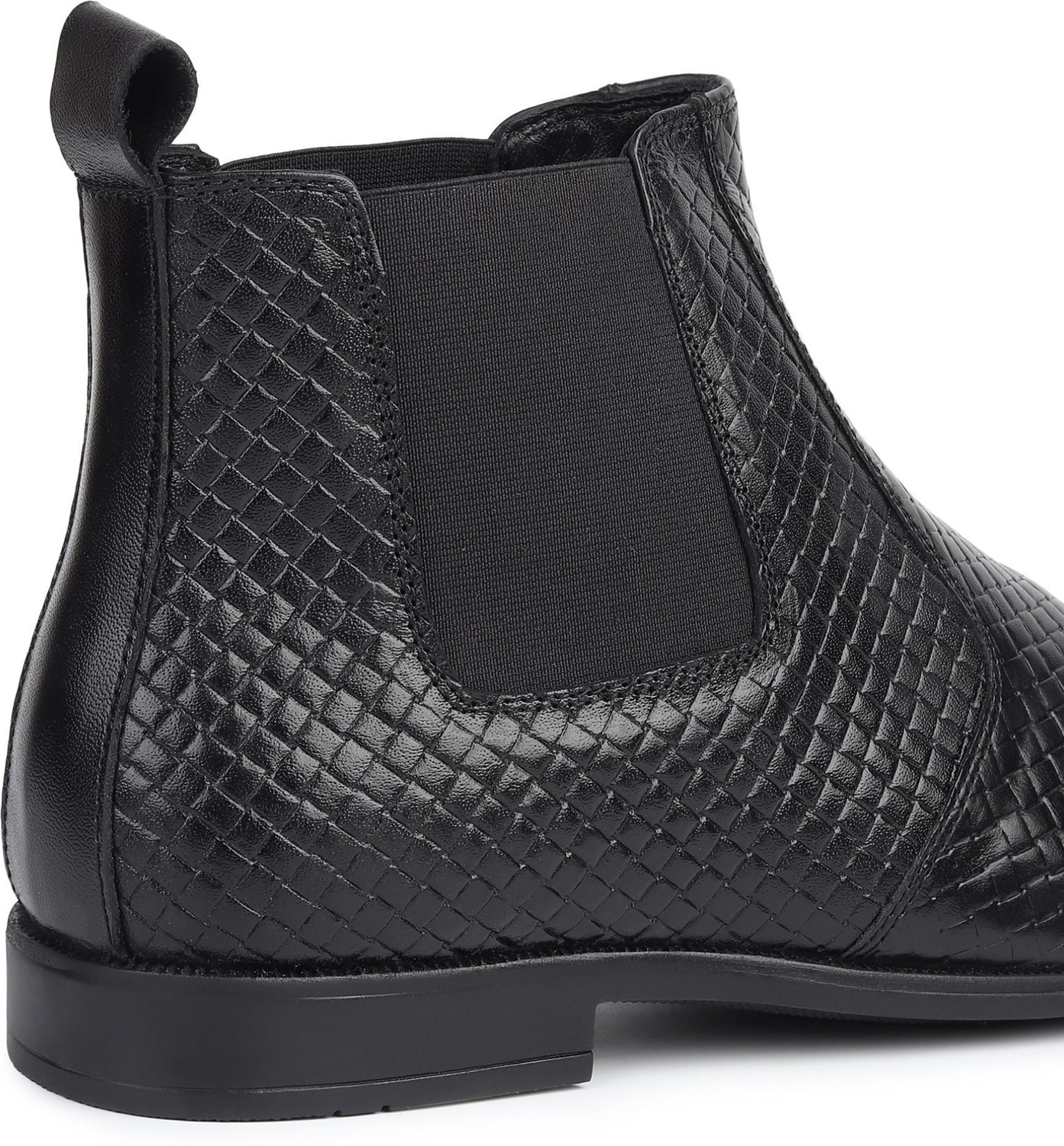 Image of Hayes London Genuine Leather Chelsea Boots | Textured Slip-On With Comfortable Block Heel Boots For Men (Black, 11)