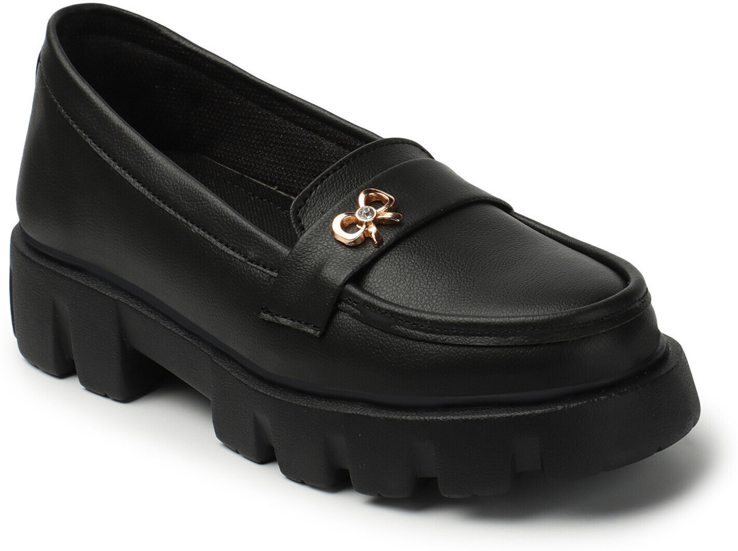Image of ArranQue women synthetic leather buckle details Chunky moccasins loafer Mocassin For Women