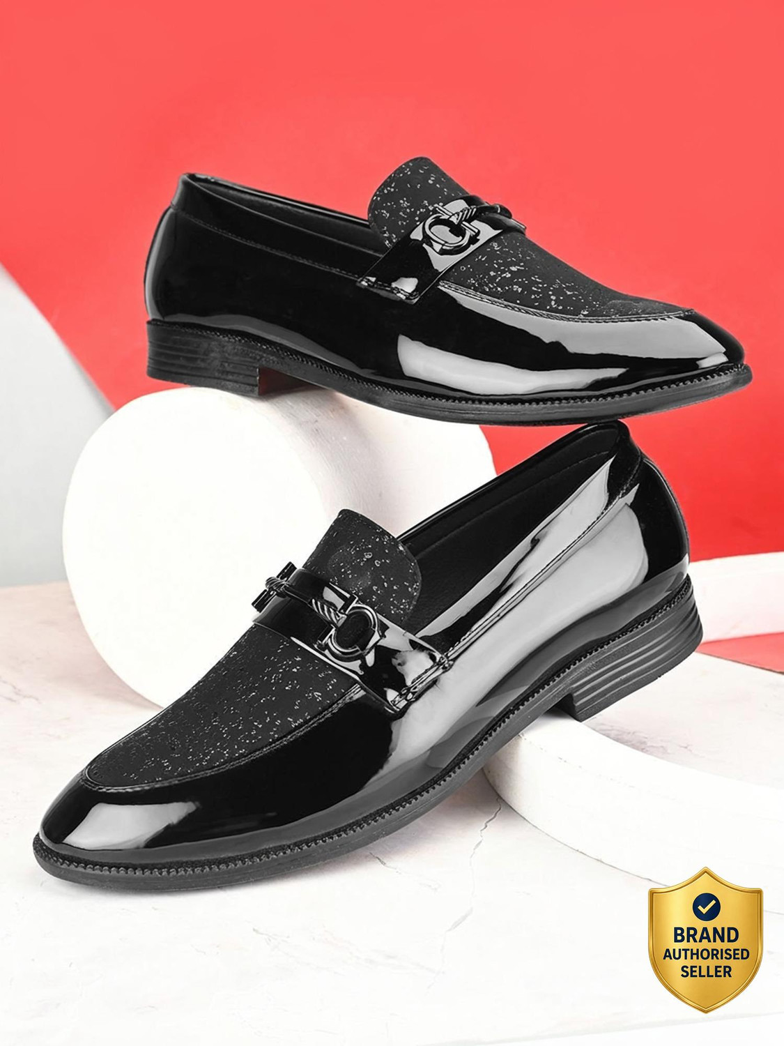 Image of House of Pataudi Comfortable Outdoor Synthetic Leather Slip-On Formal For Men