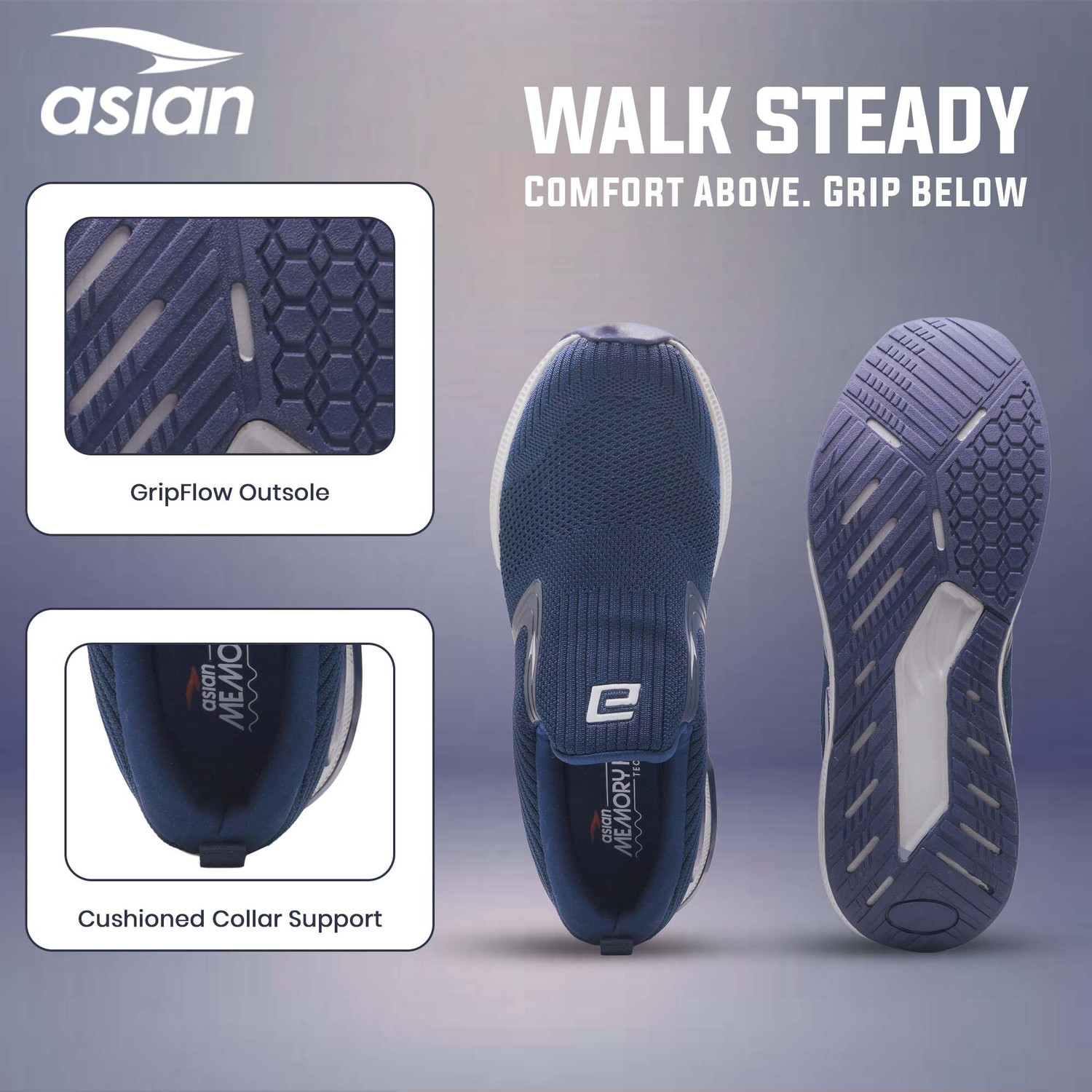 Image of asian Wonderwalk Pro-13 Men's Walking Shoes | Breathable Shoes with Arch Support Walking Shoes For Men