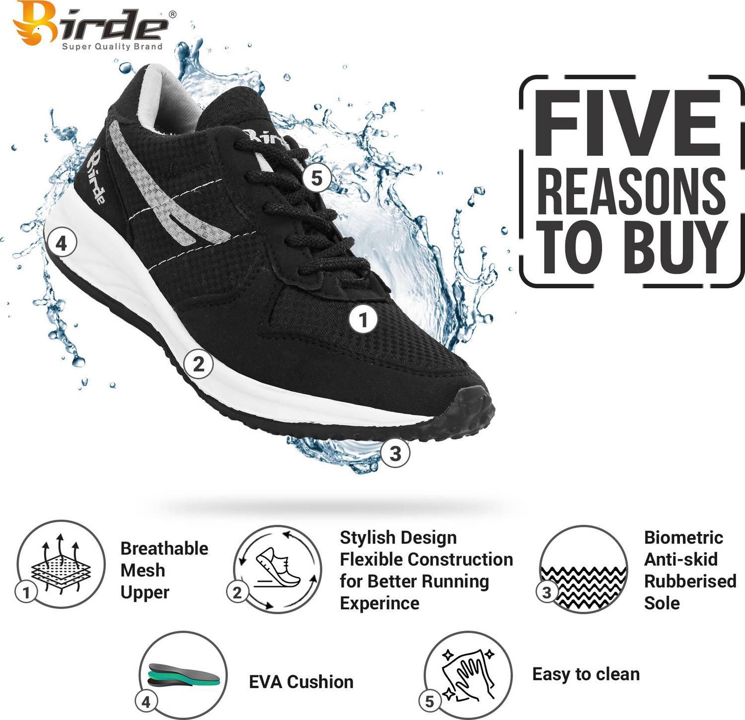 Birde Premium Lightweight Comfortable Walking Shoes for Men - Image 4