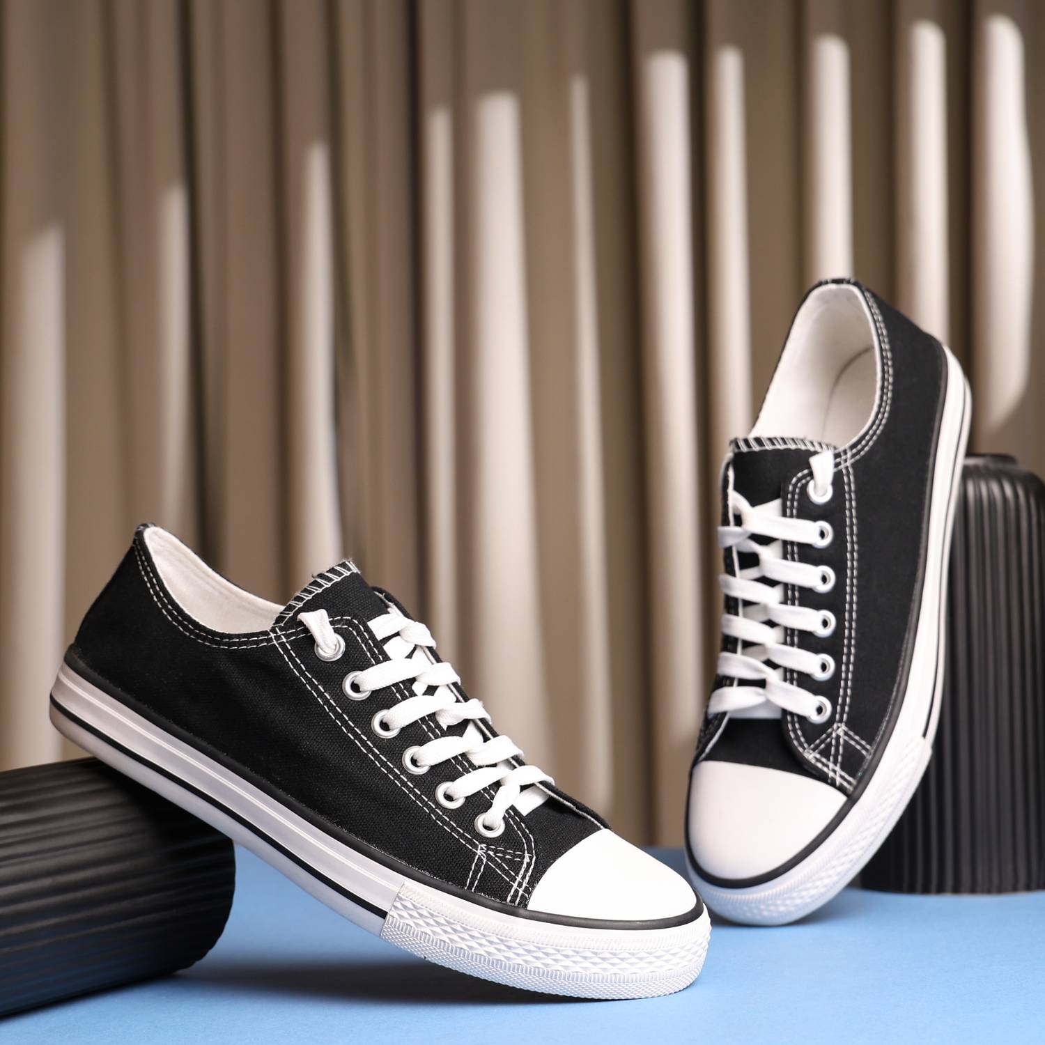 Sewayx CMR-111 Premium Canvas Shoes For Men Black - Image 3