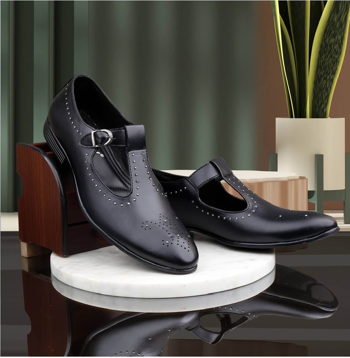 BXXY Men's Synthetic Material Causal Outdoor And Party Wear Peshawari Monk Strap For Men