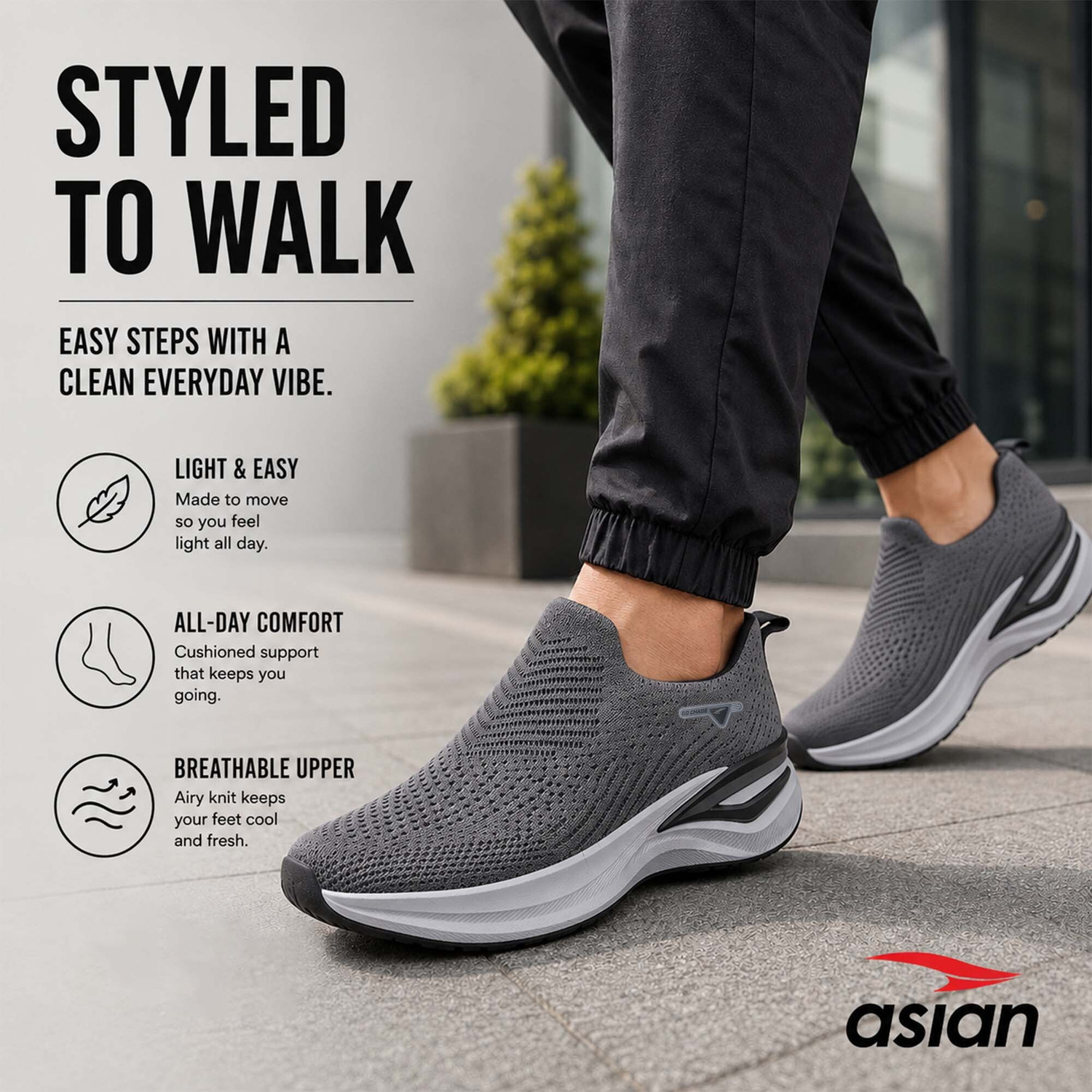Image of asian Wonderwalk Pro-16 Men's Walking Shoes with Arch Support & Lightweight Design Outdoors For Men