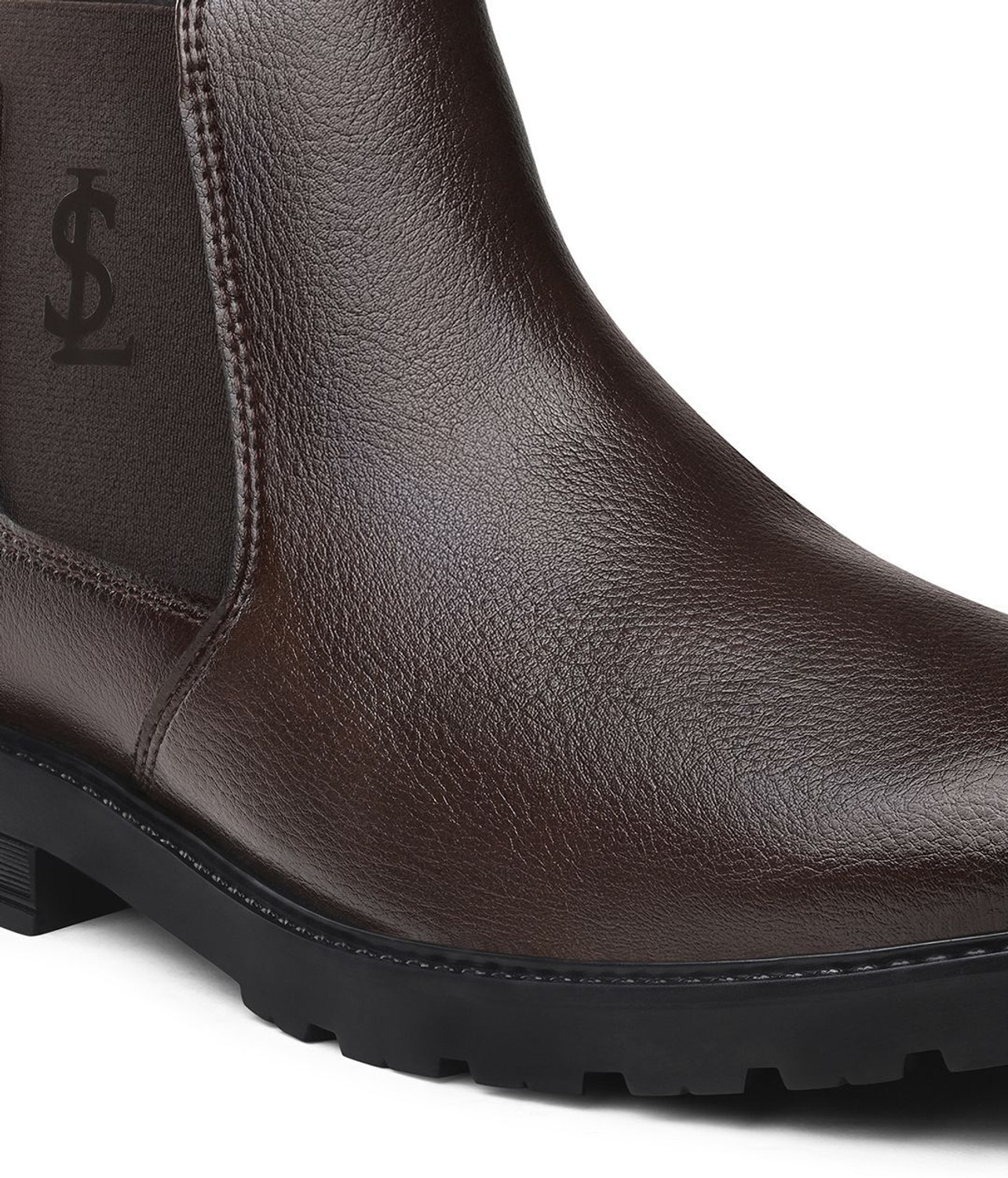 Image of LOUIS STITCH Men's Brunette Brown Mid-Top Slip-On, The Executive Chelsea Boots, LSBT-WBNDCL Boots For Men