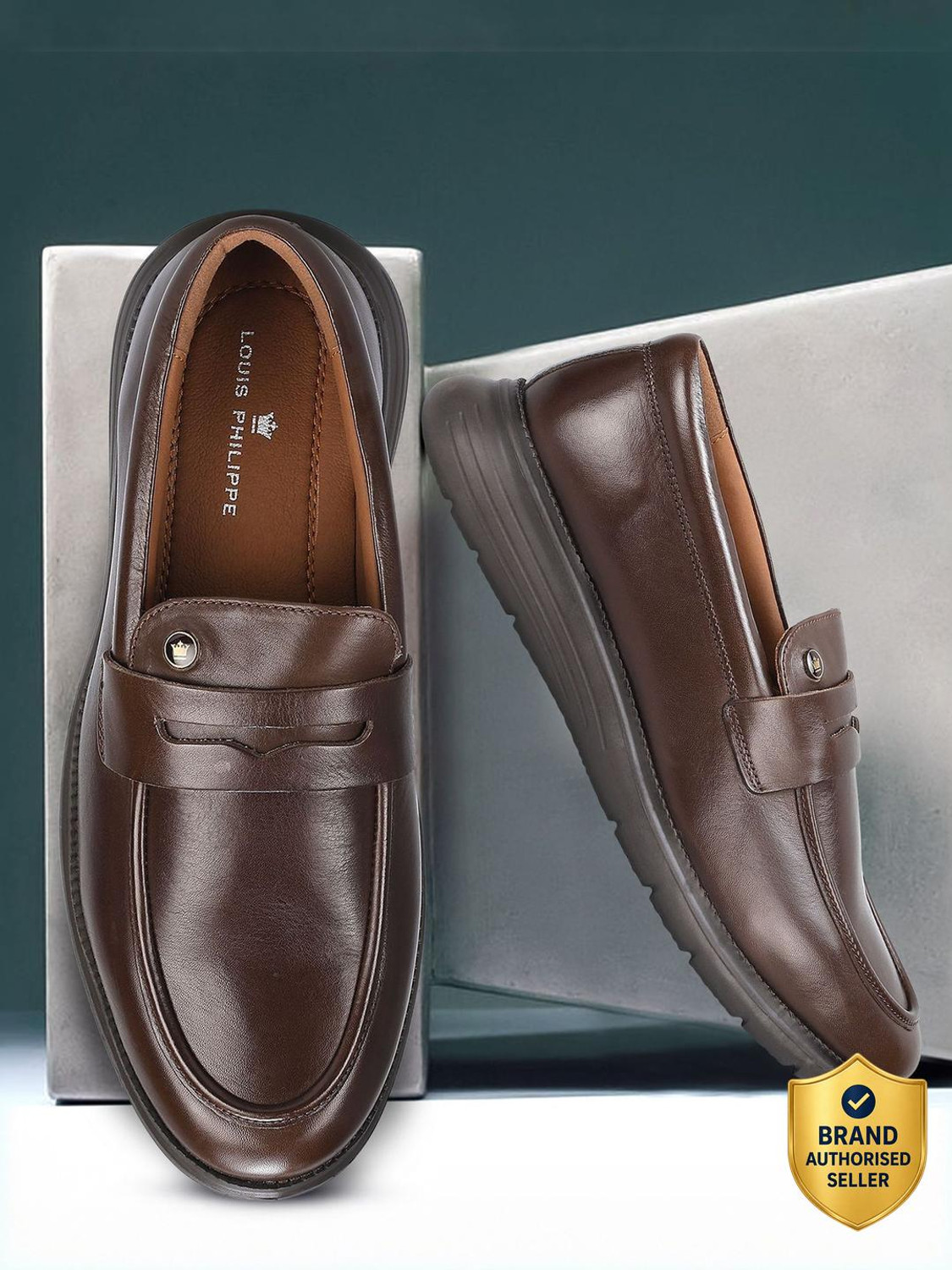 Image of LOUIS PHILIPPE Premium Leather Breathable Light Weight Flat Heel Casual Slip On For Men